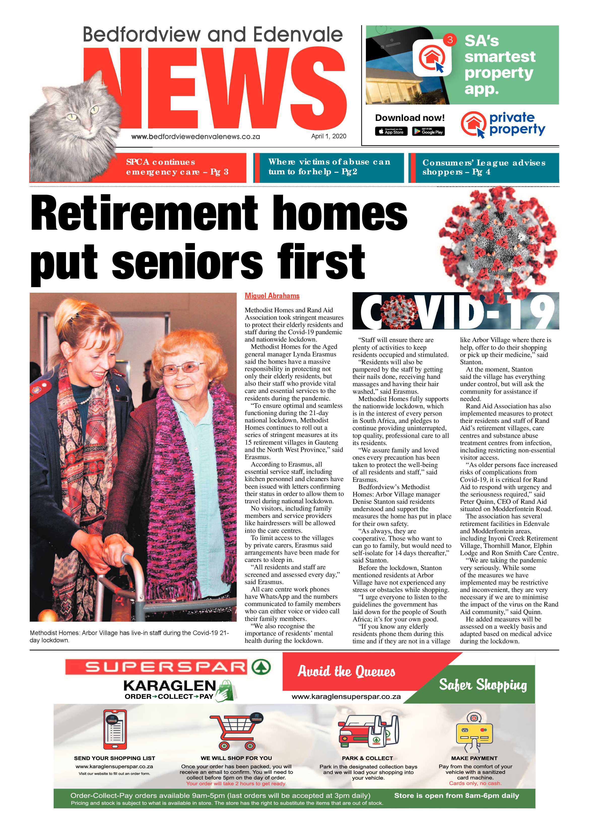 Bedfordview and Edenvale News 1 April 2020 page 1