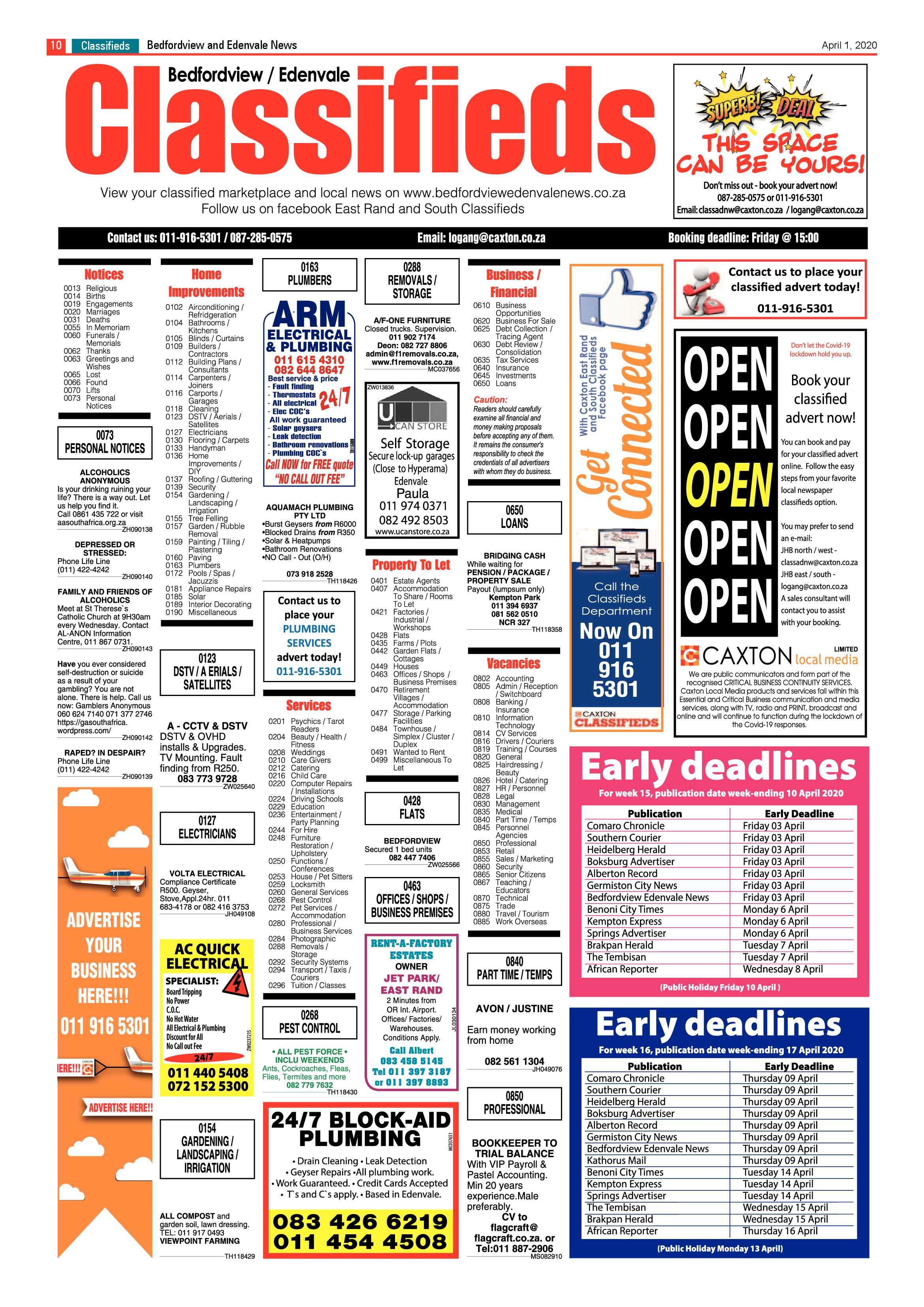 Bedfordview and Edenvale News 1 April 2020 page 10