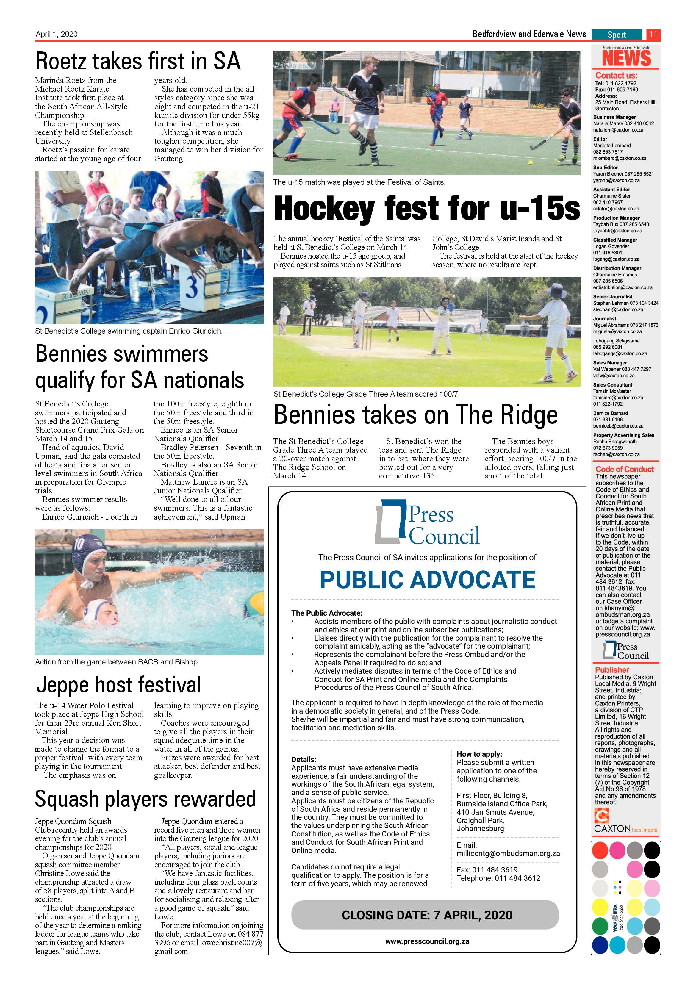 Bedfordview and Edenvale News 1 April 2020 page 11