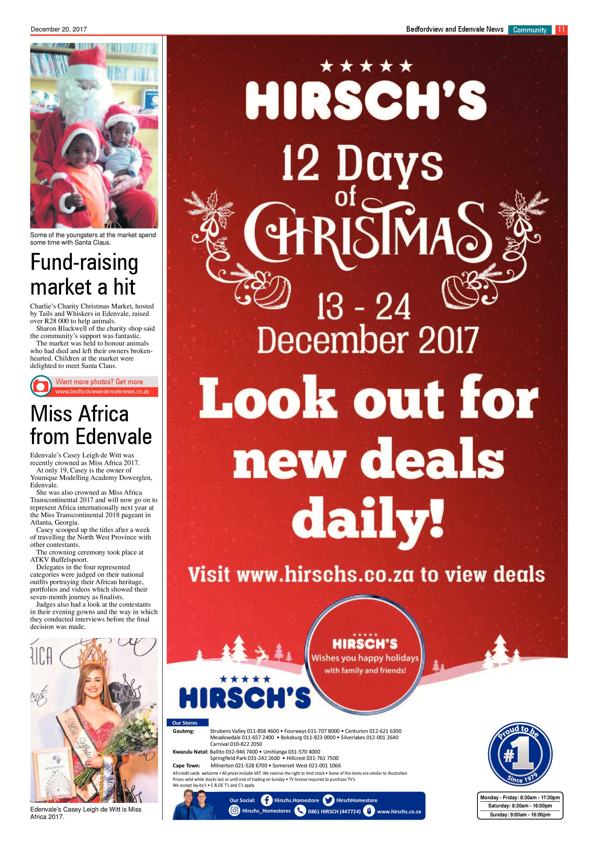 Bedfordview and Edenvale News 20 December 2017 page 11