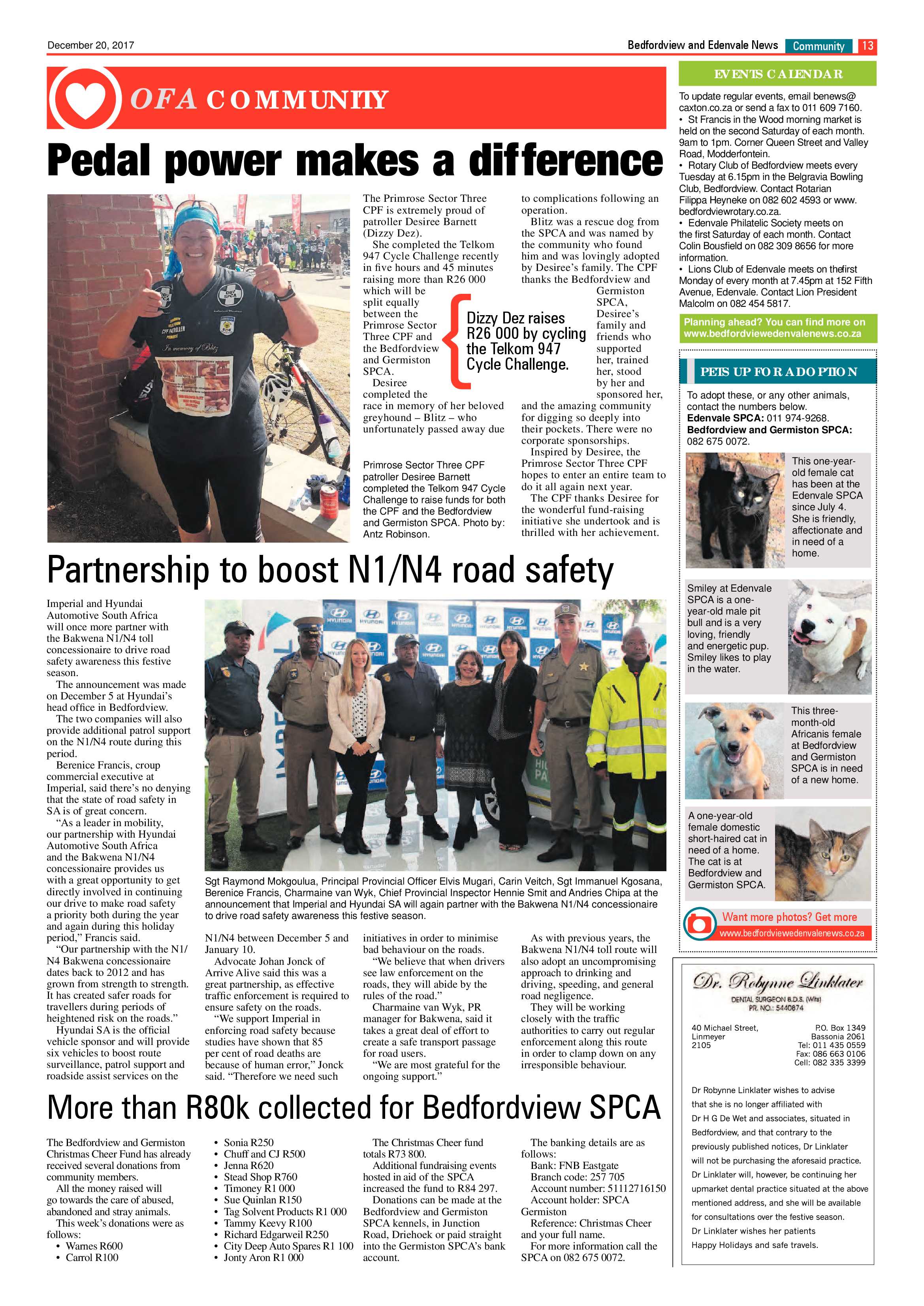 Bedfordview and Edenvale News 20 December 2017 page 13