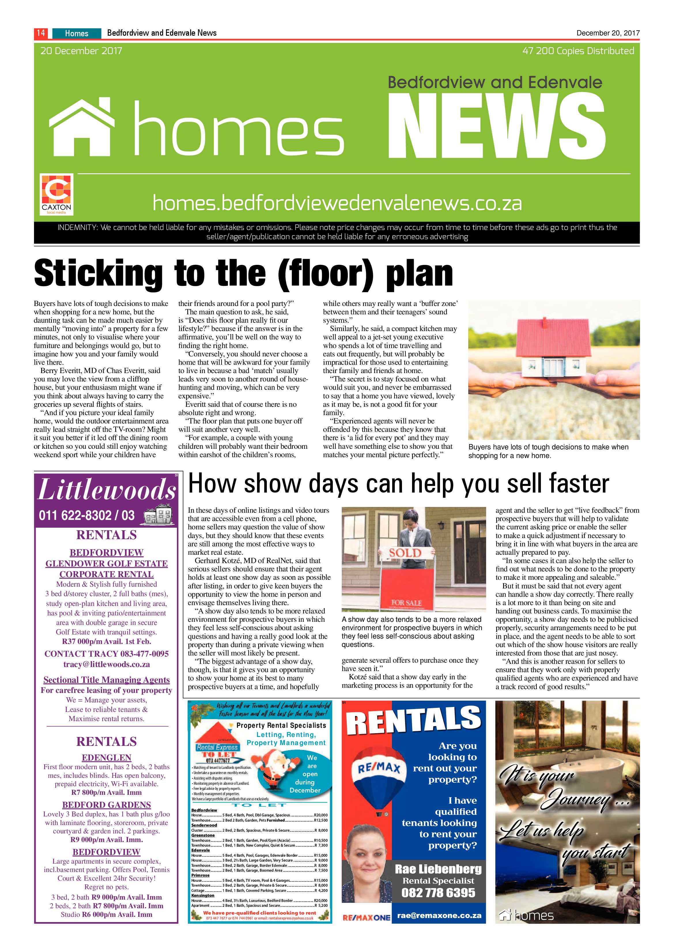 Bedfordview and Edenvale News 20 December 2017 page 14