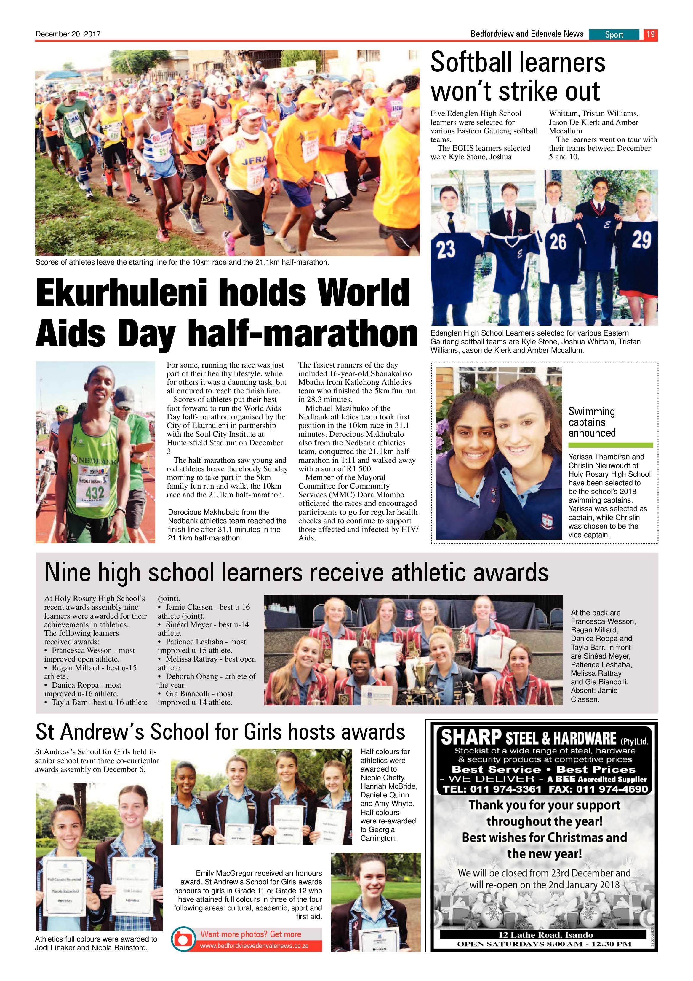 Bedfordview and Edenvale News 20 December 2017 page 19