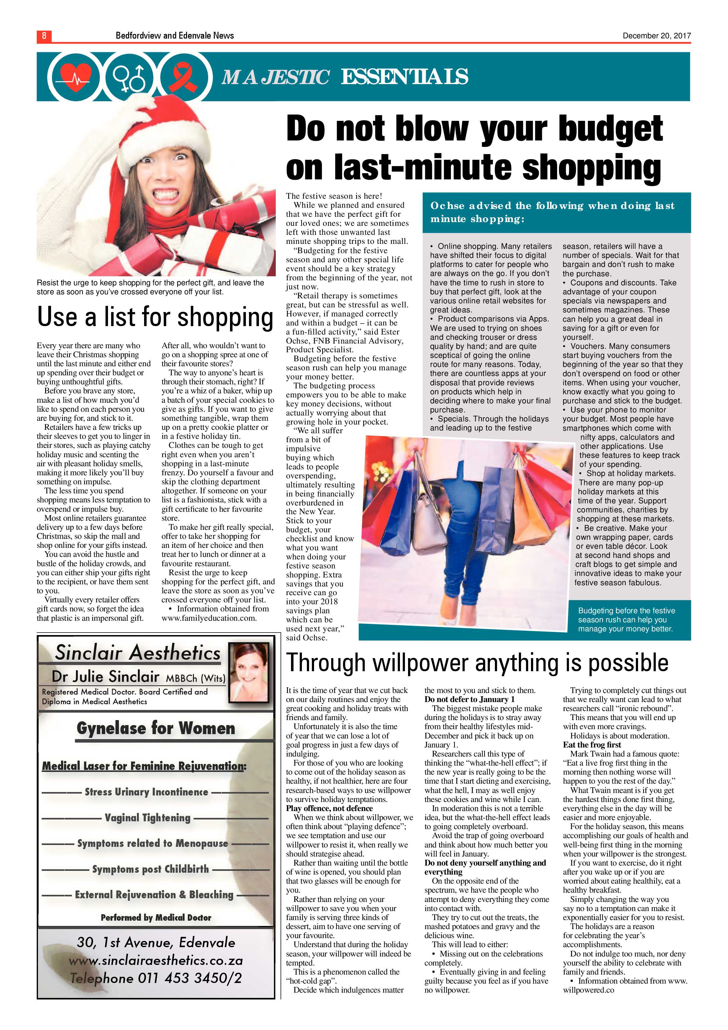 Bedfordview and Edenvale News 20 December 2017 page 8
