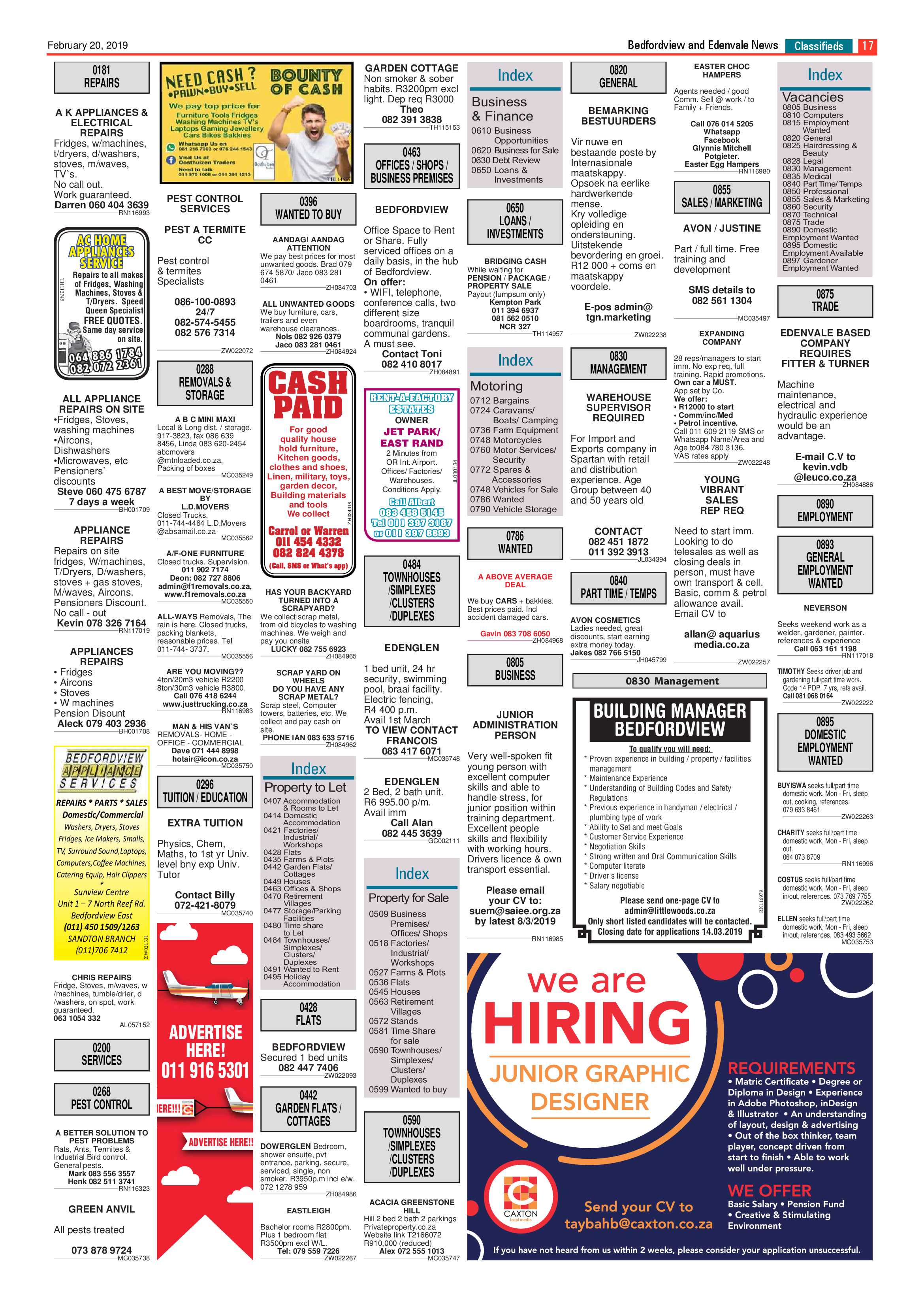 Bedfordview and Edenvale News 20 February 2019 page 17