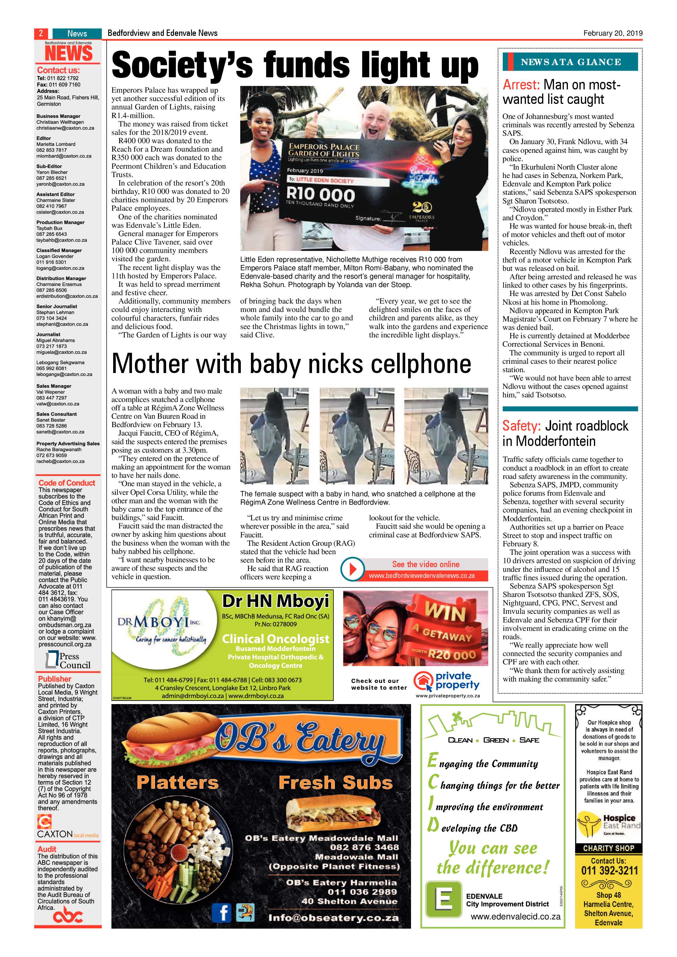 Bedfordview and Edenvale News 20 February 2019 page 2