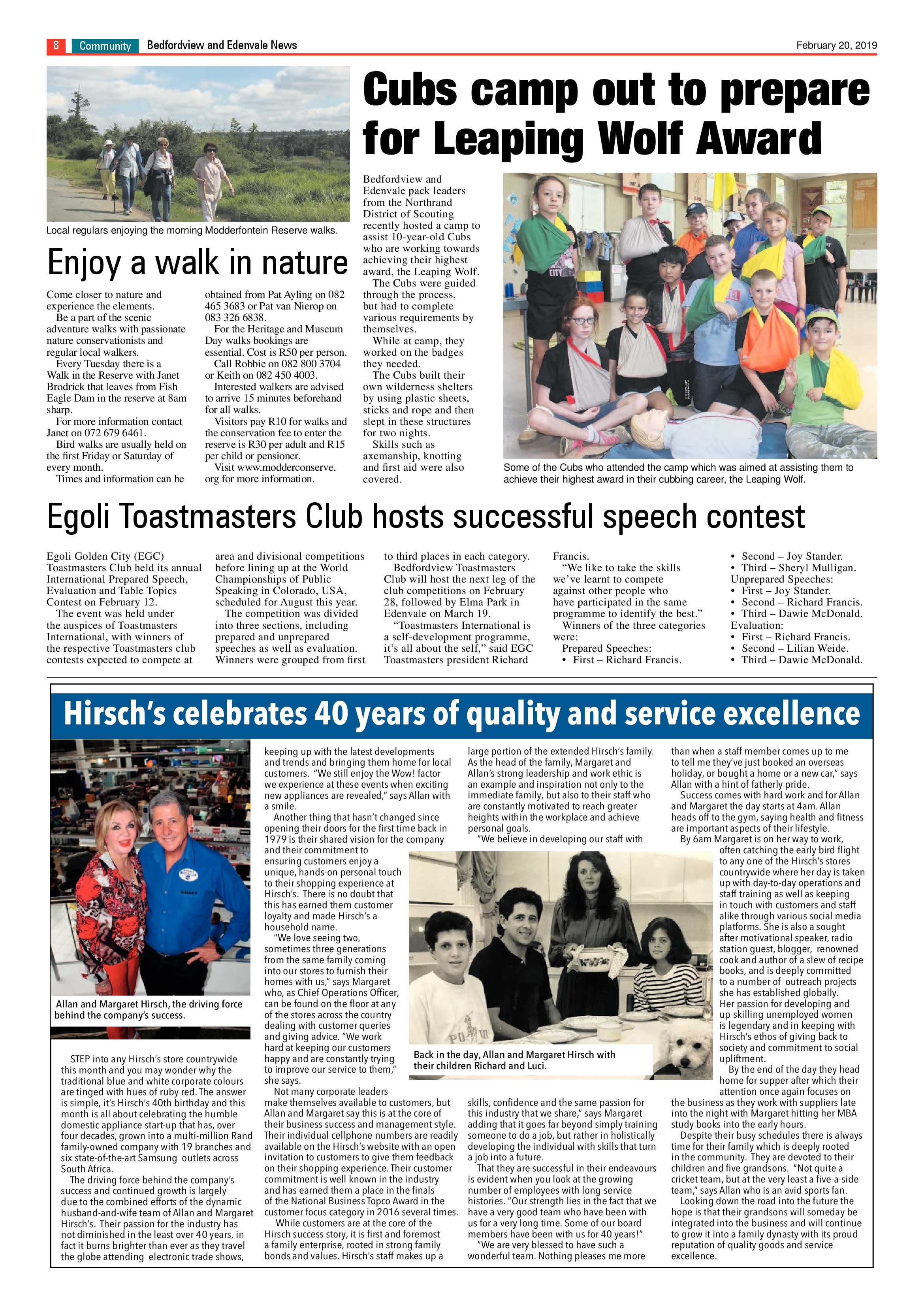 Bedfordview and Edenvale News 20 February 2019 page 8