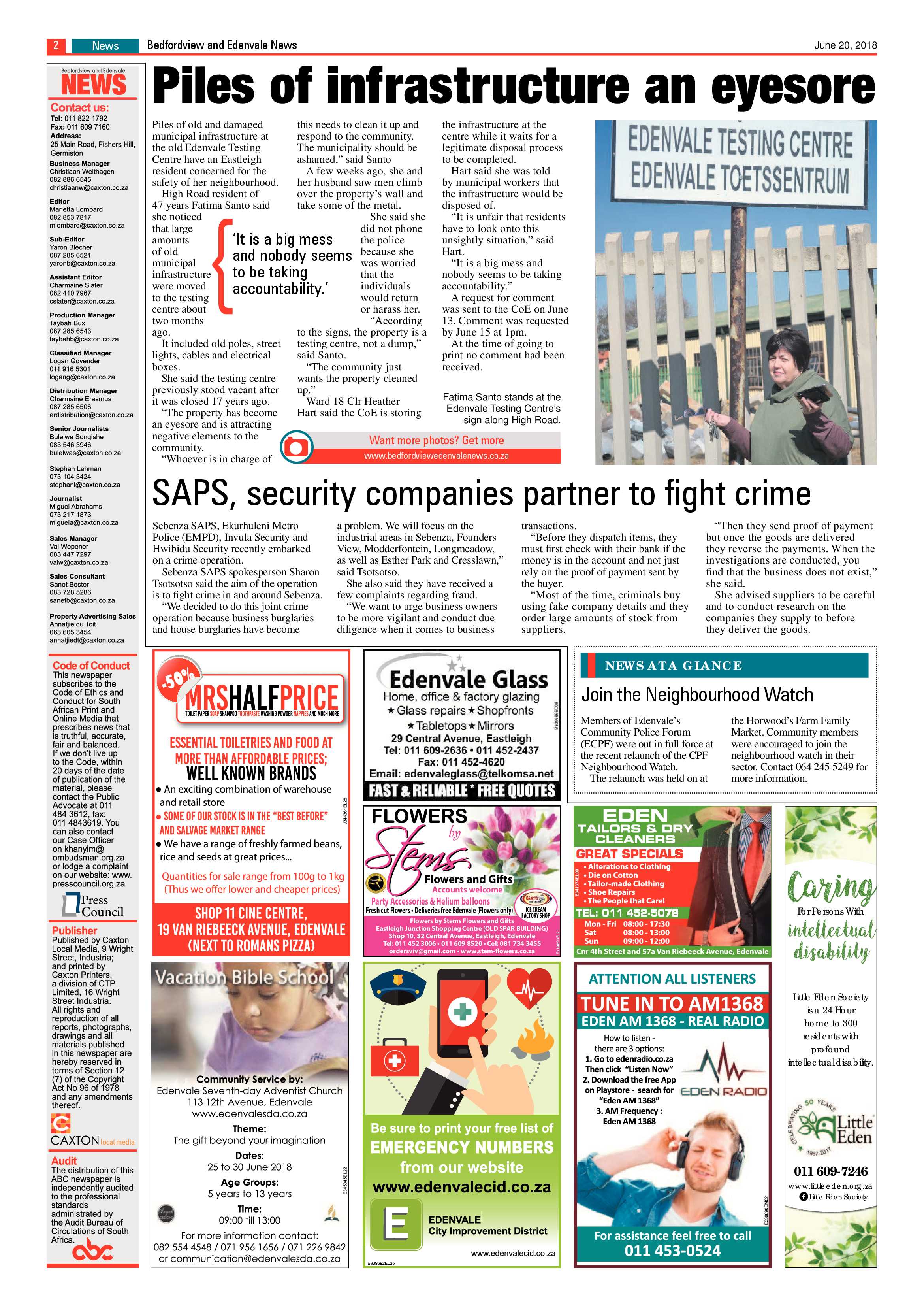 Bedfordview and Edenvale News 20 June 2018 page 2
