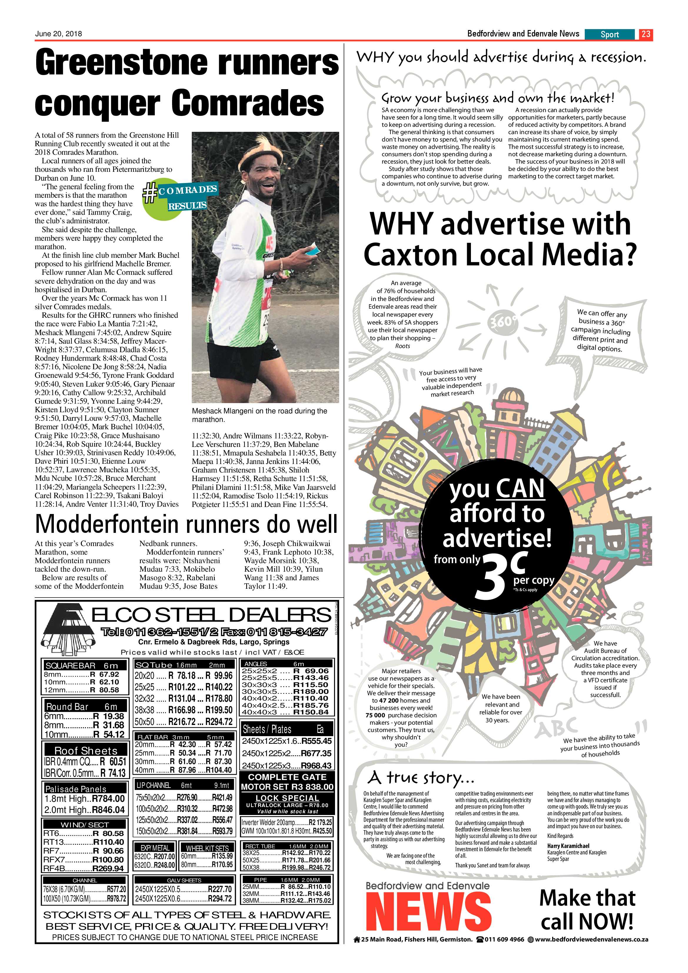 Bedfordview and Edenvale News 20 June 2018 page 23