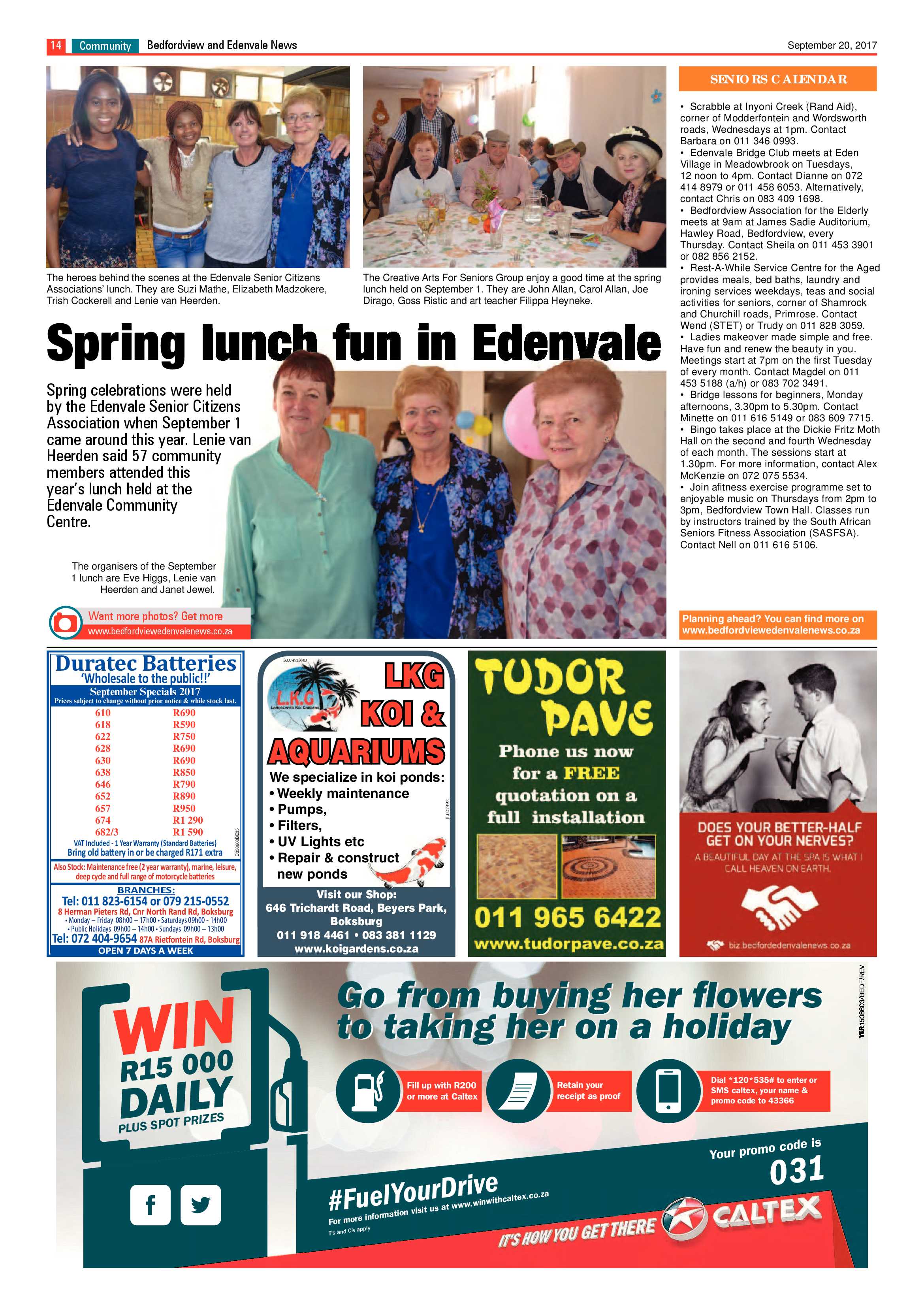 Bedfordview and Edenvale News 20 September 2017 page 14