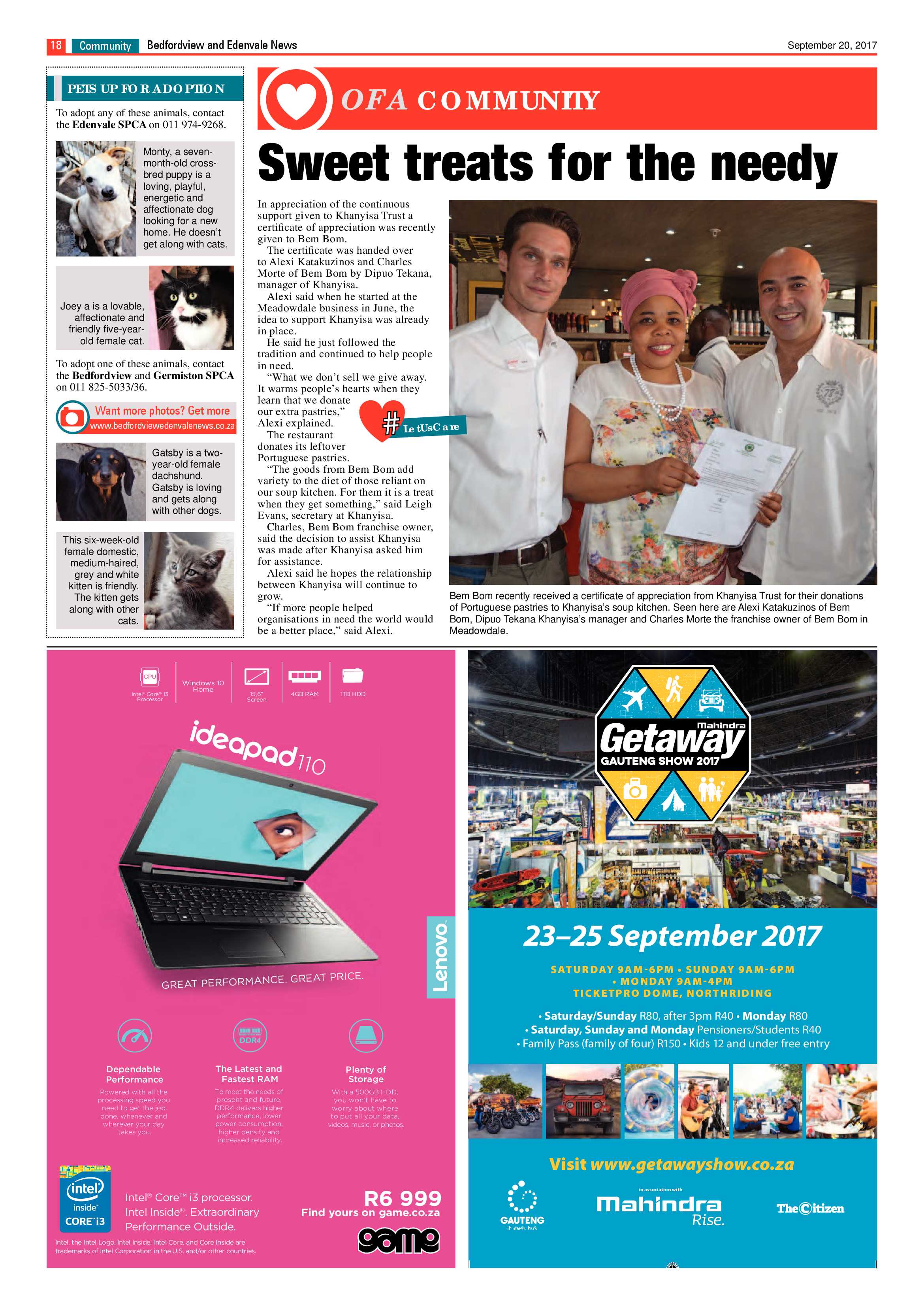Bedfordview and Edenvale News 20 September 2017 page 18