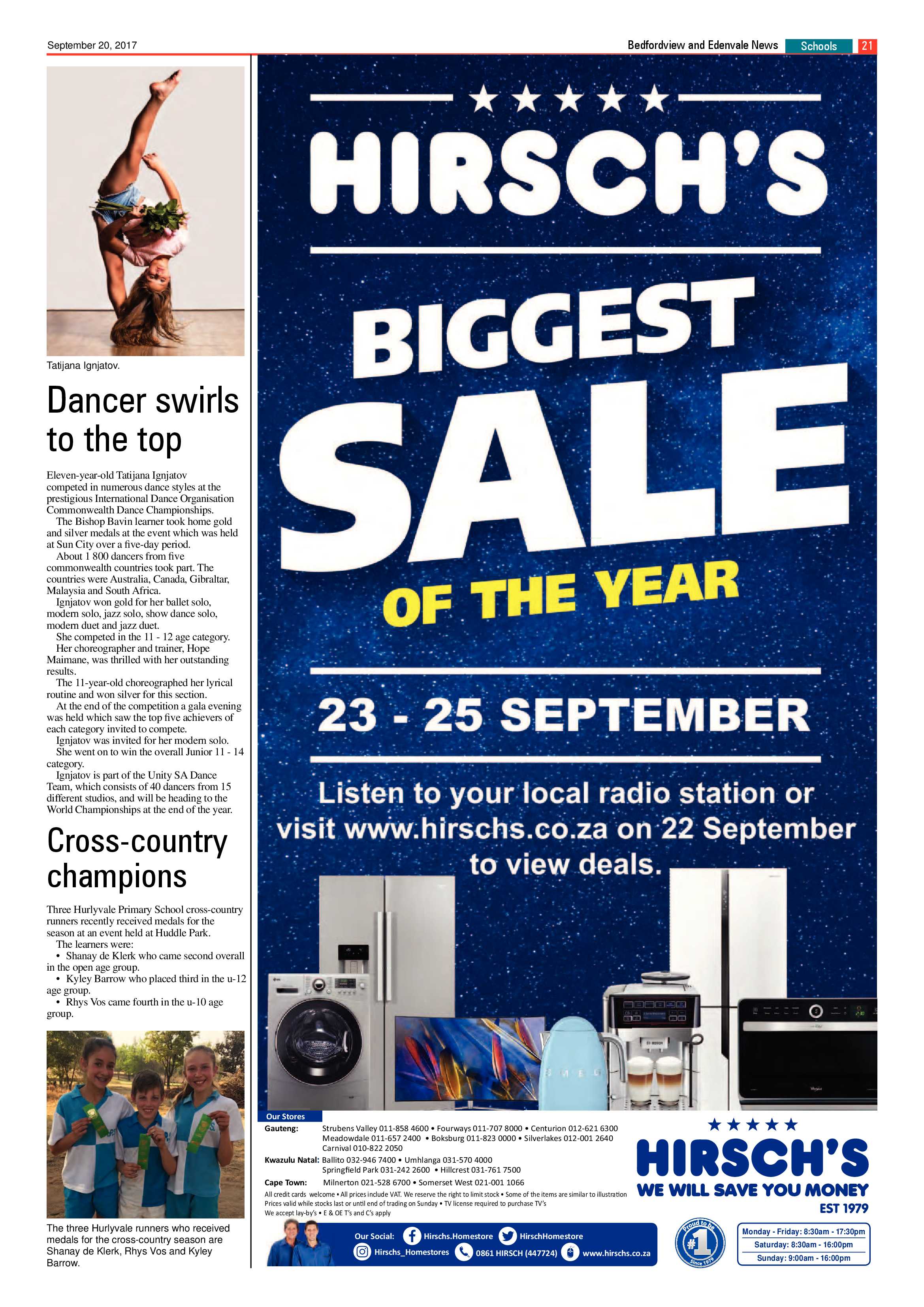 Bedfordview and Edenvale News 20 September 2017 page 21