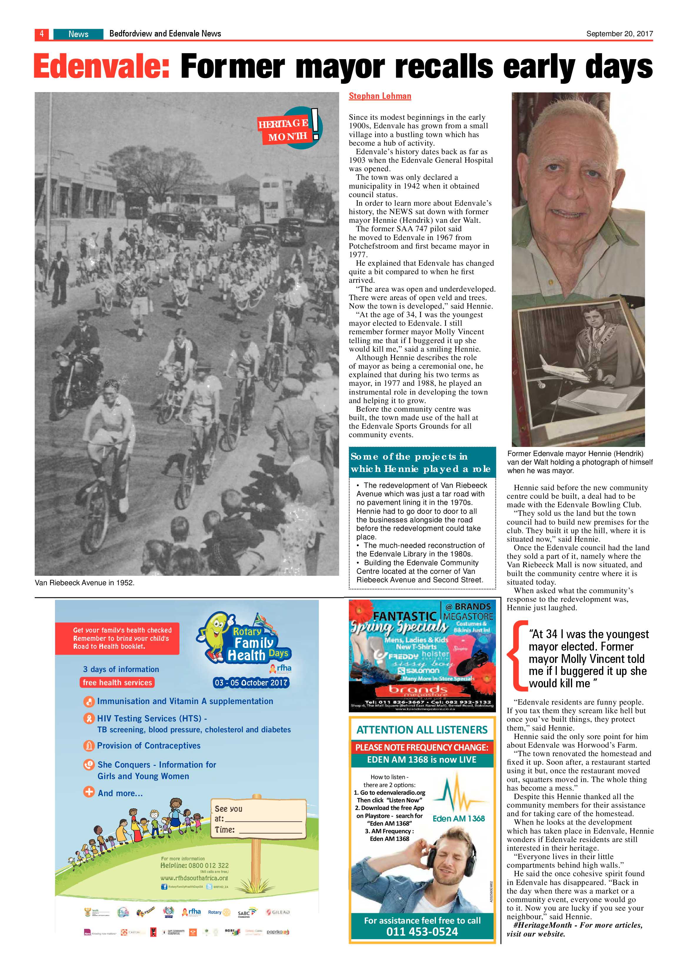 Bedfordview and Edenvale News 20 September 2017 page 4