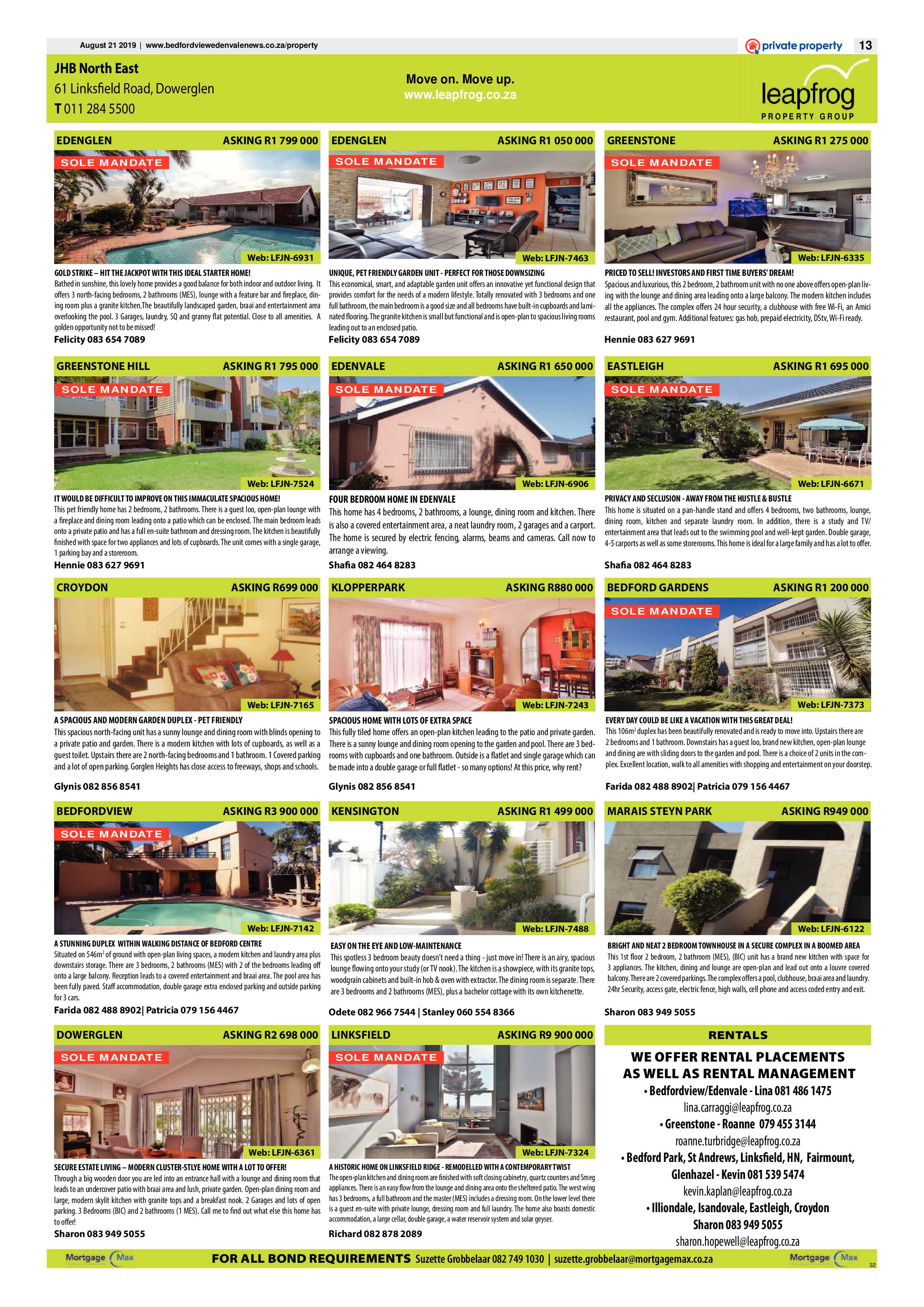 Bedfordview and Edenvale News 21 August 2019 page 13
