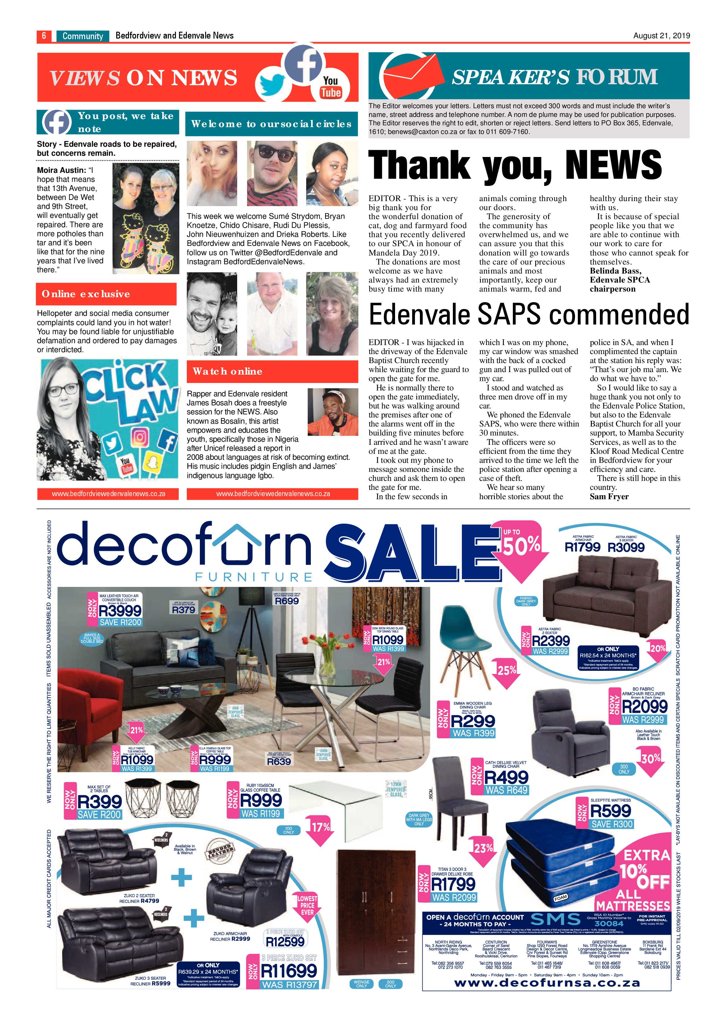 Bedfordview and Edenvale News 21 August 2019 page 6