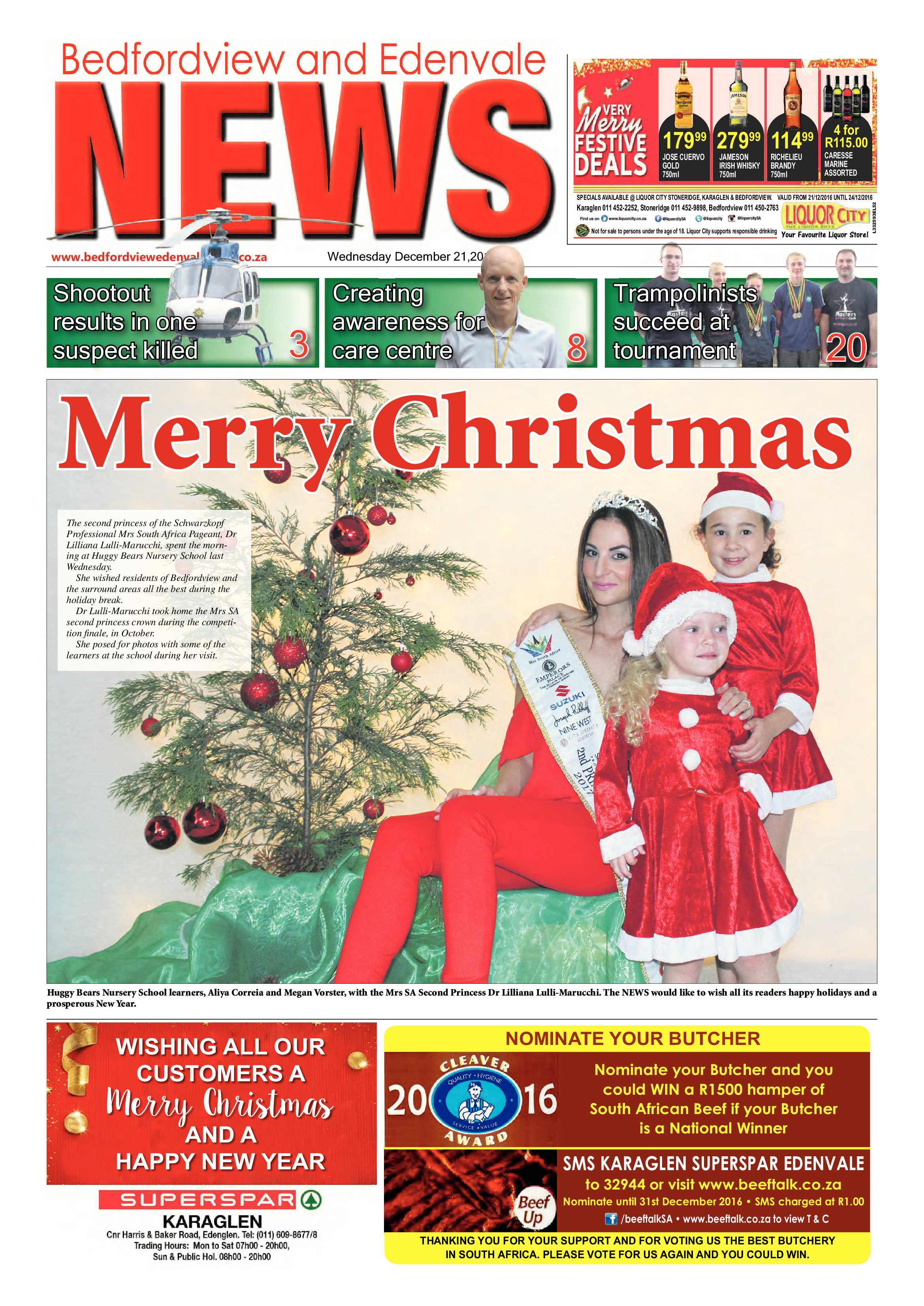 Bedfordview and Edenvale News 21 December 2016 page 1
