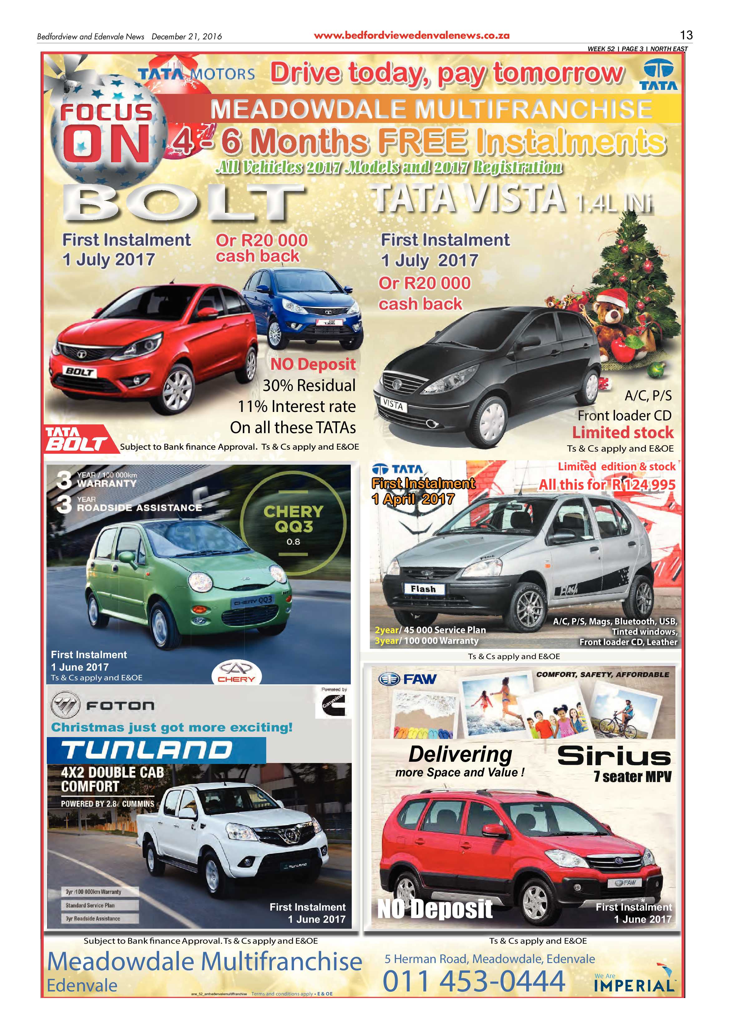 Bedfordview and Edenvale News 21 December 2016 page 13