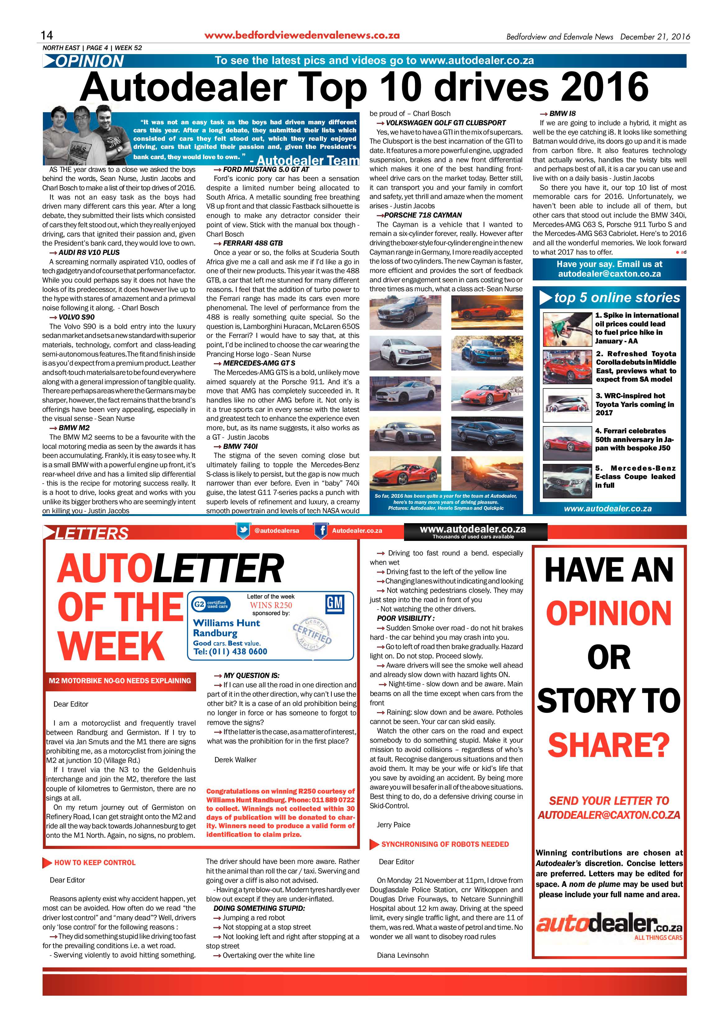 Bedfordview and Edenvale News 21 December 2016 page 14