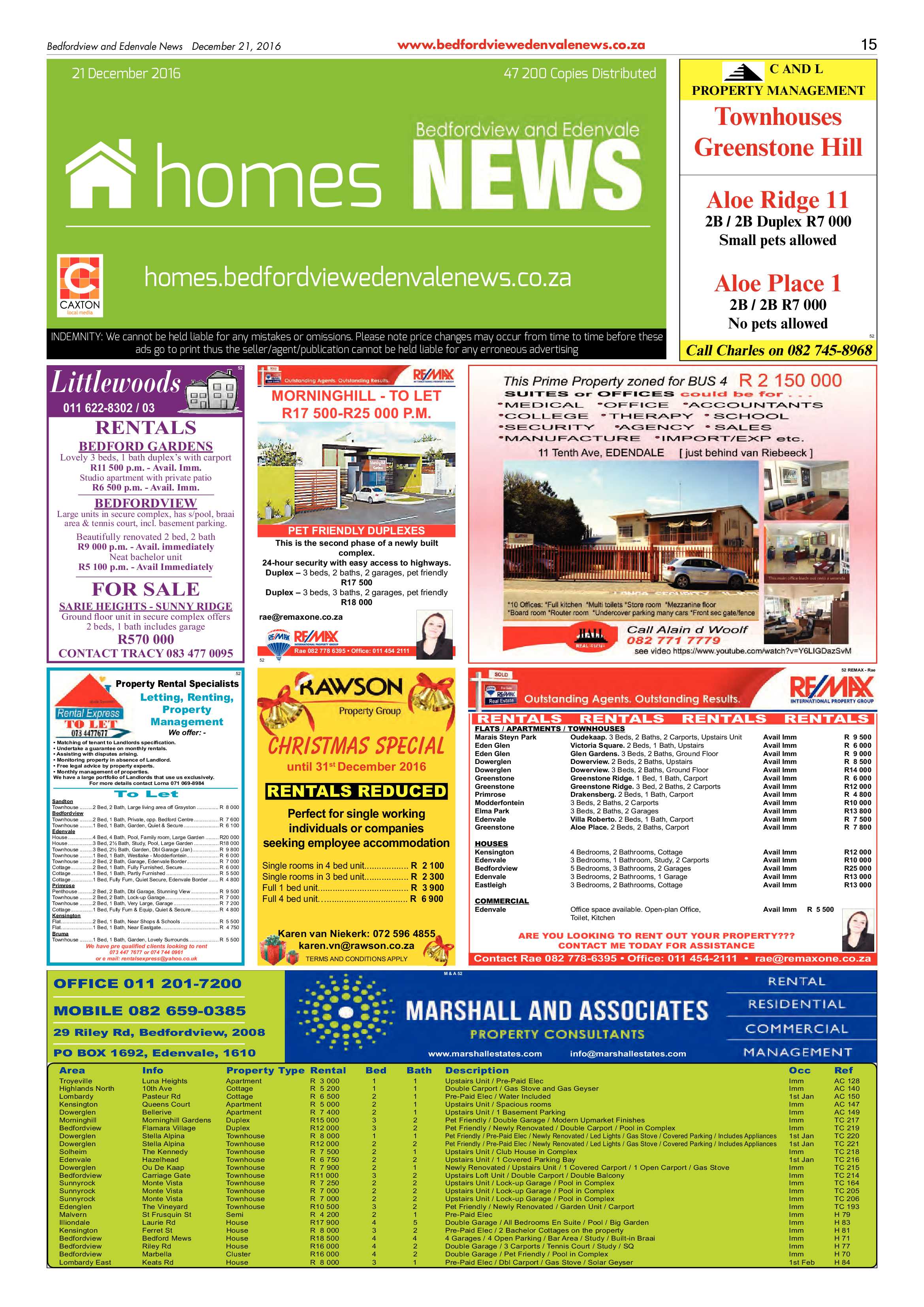 Bedfordview and Edenvale News 21 December 2016 page 15