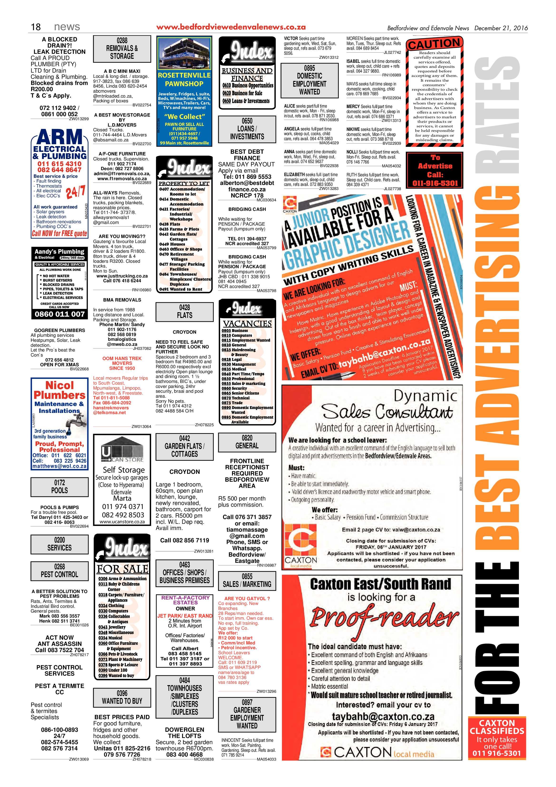 Bedfordview and Edenvale News 21 December 2016 page 18