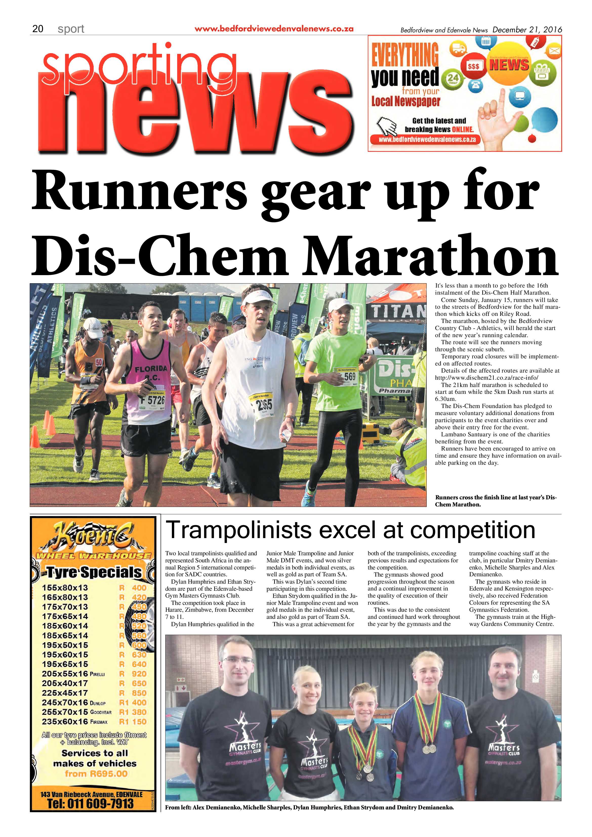Bedfordview and Edenvale News 21 December 2016 page 20