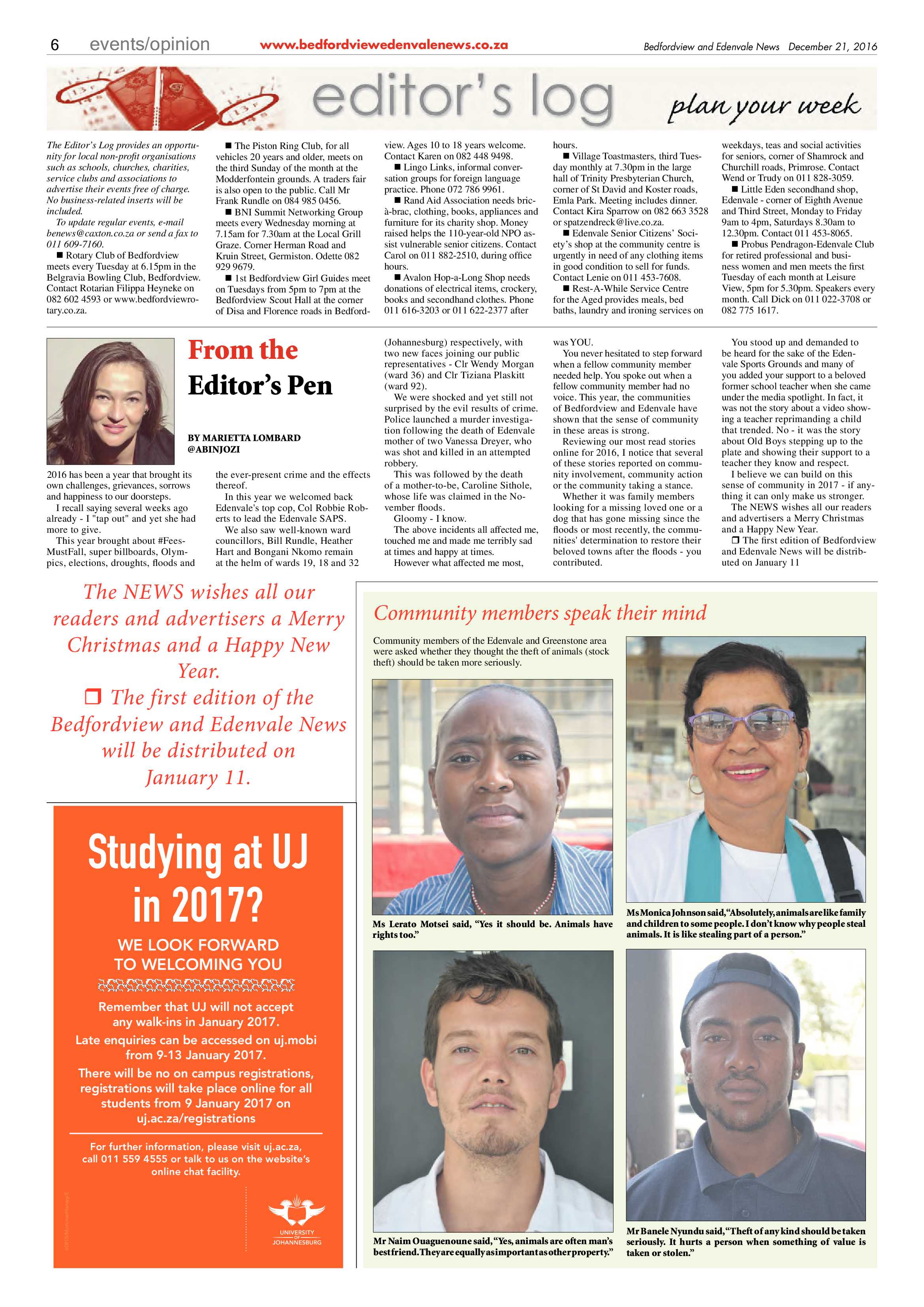Bedfordview and Edenvale News 21 December 2016 page 6