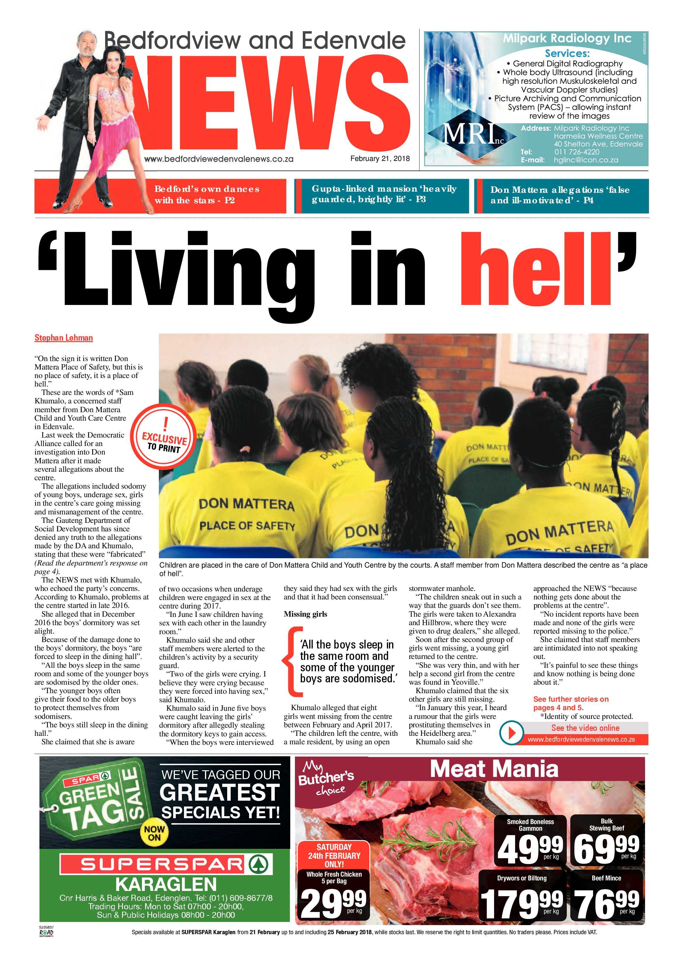 Bedfordview and Edenvale News 21 February 2018 page 1