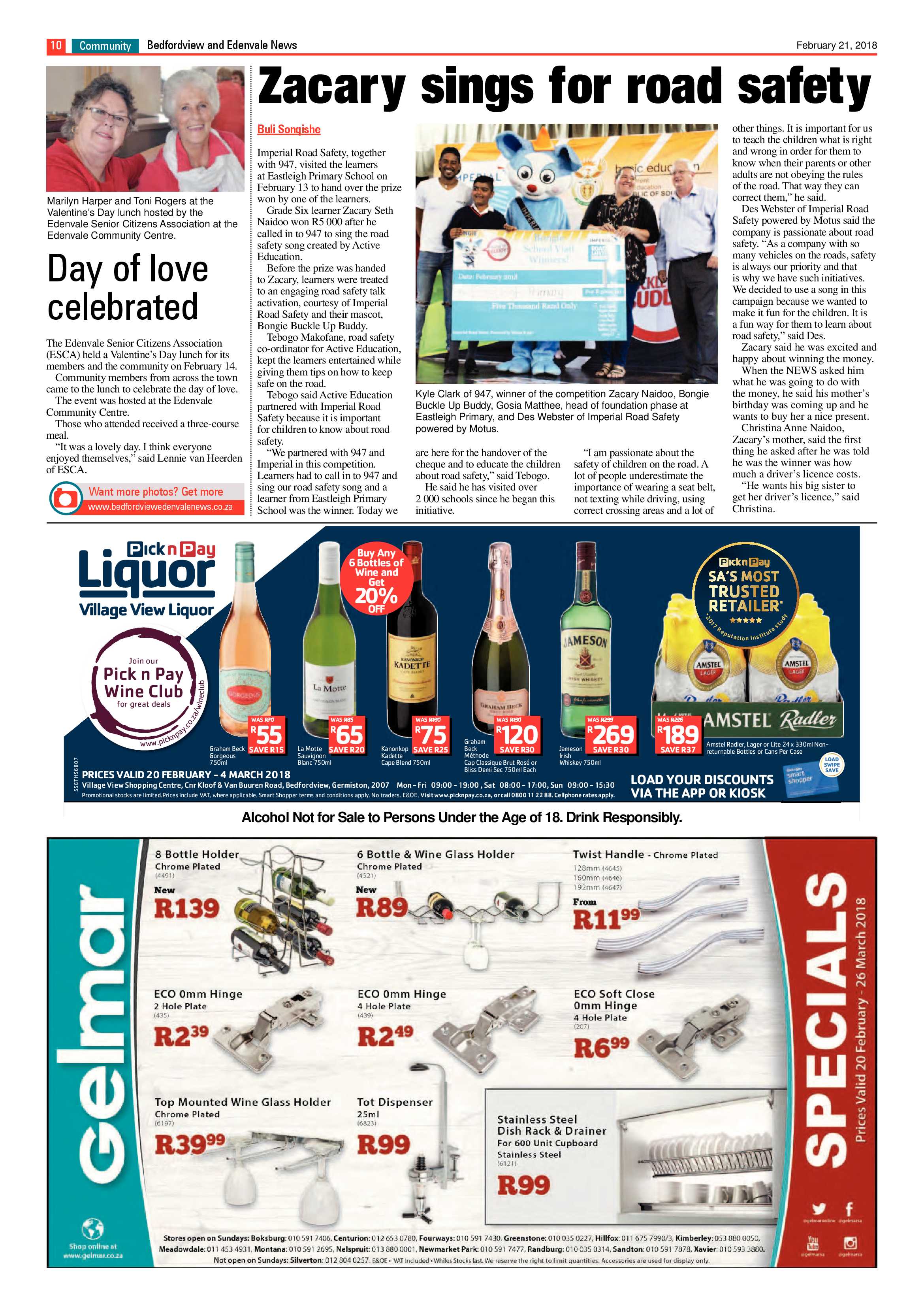Bedfordview and Edenvale News 21 February 2018 page 10