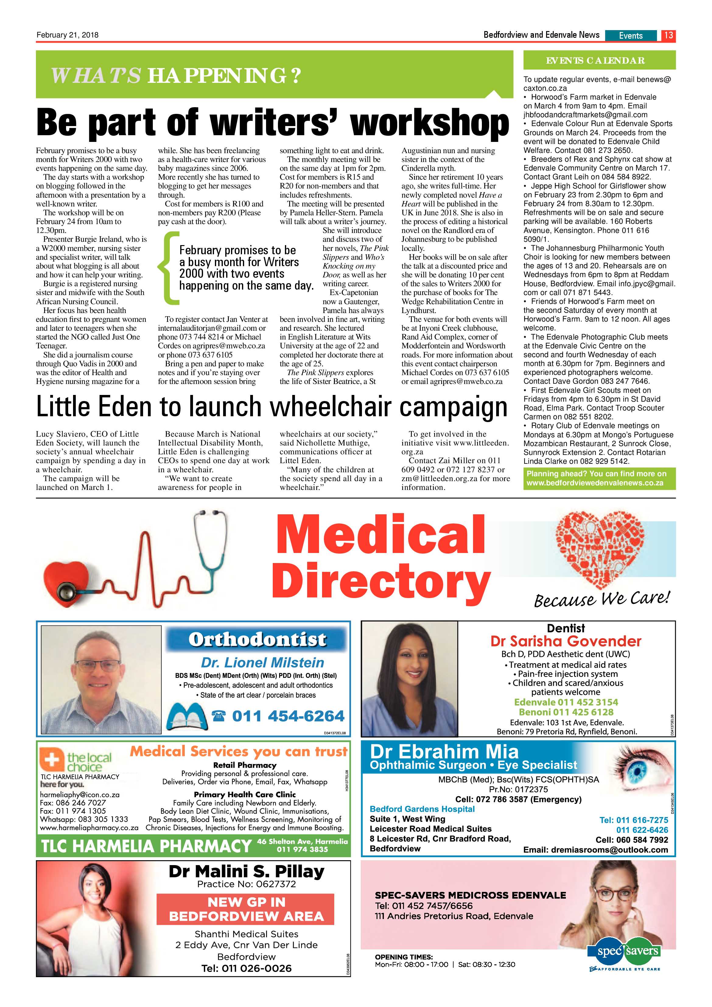 Bedfordview and Edenvale News 21 February 2018 page 13