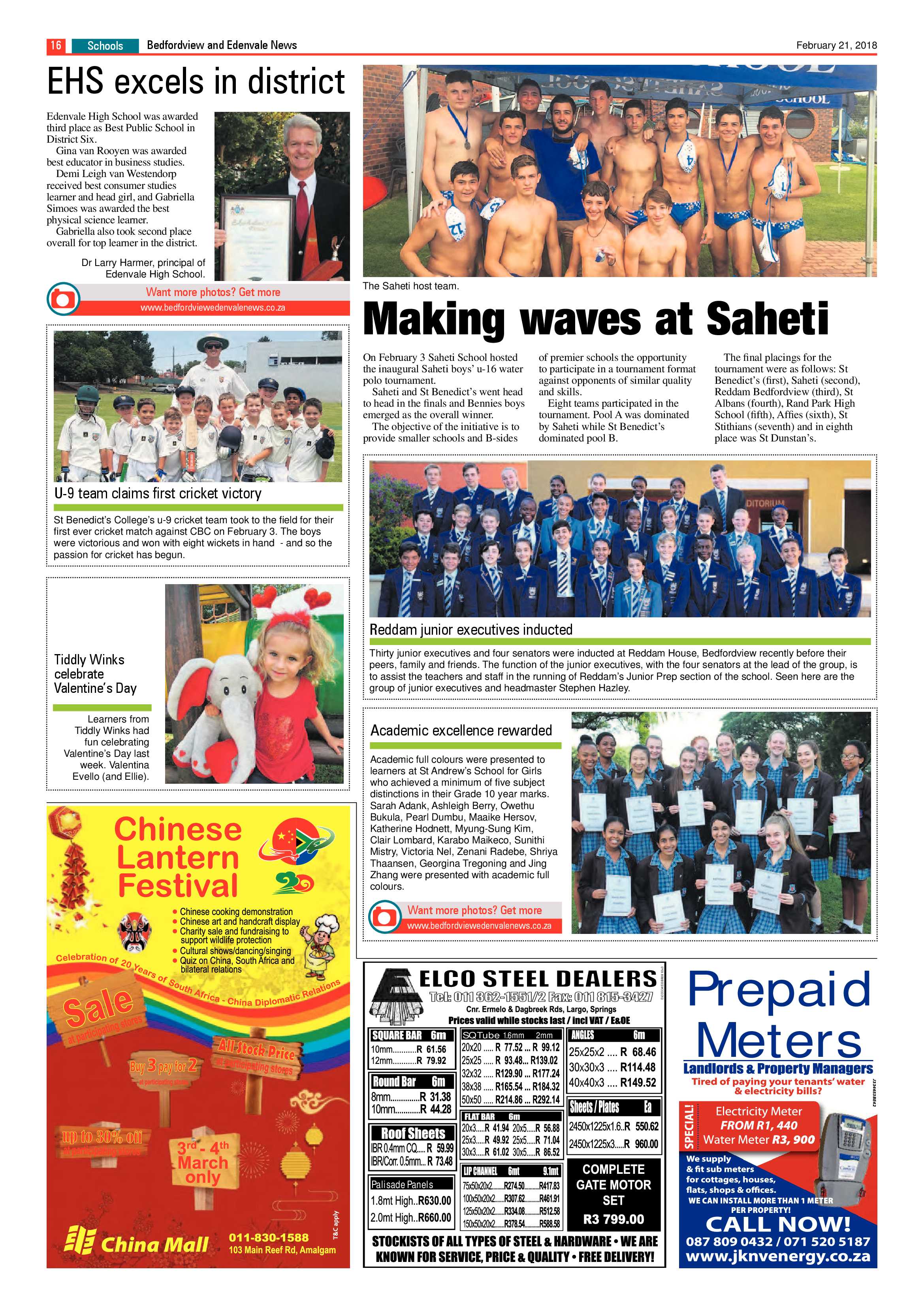 Bedfordview and Edenvale News 21 February 2018 page 16