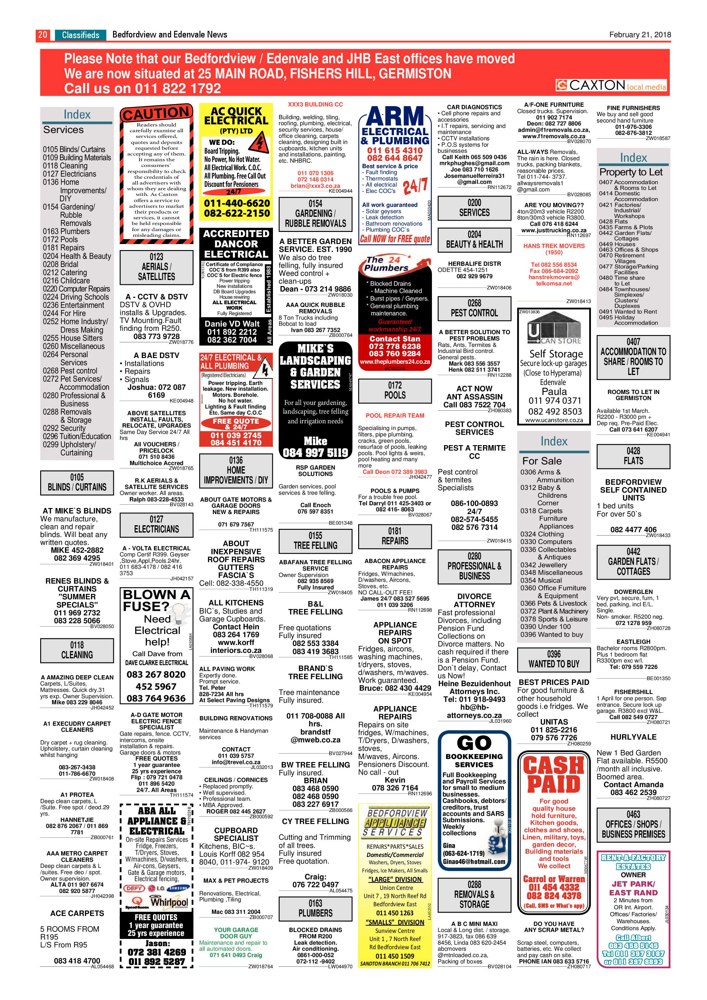 Bedfordview and Edenvale News 21 February 2018 page 20