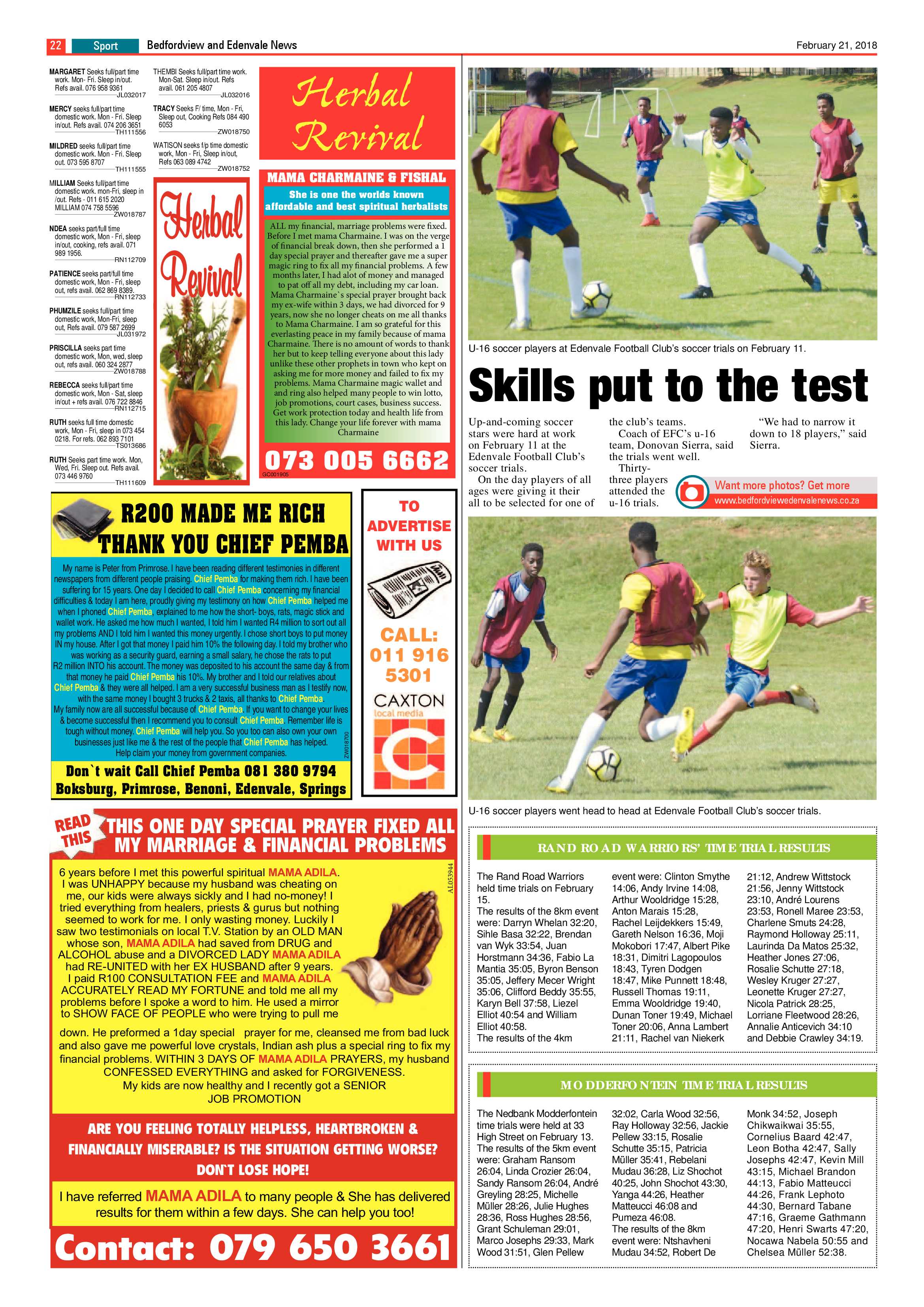 Bedfordview and Edenvale News 21 February 2018 page 22