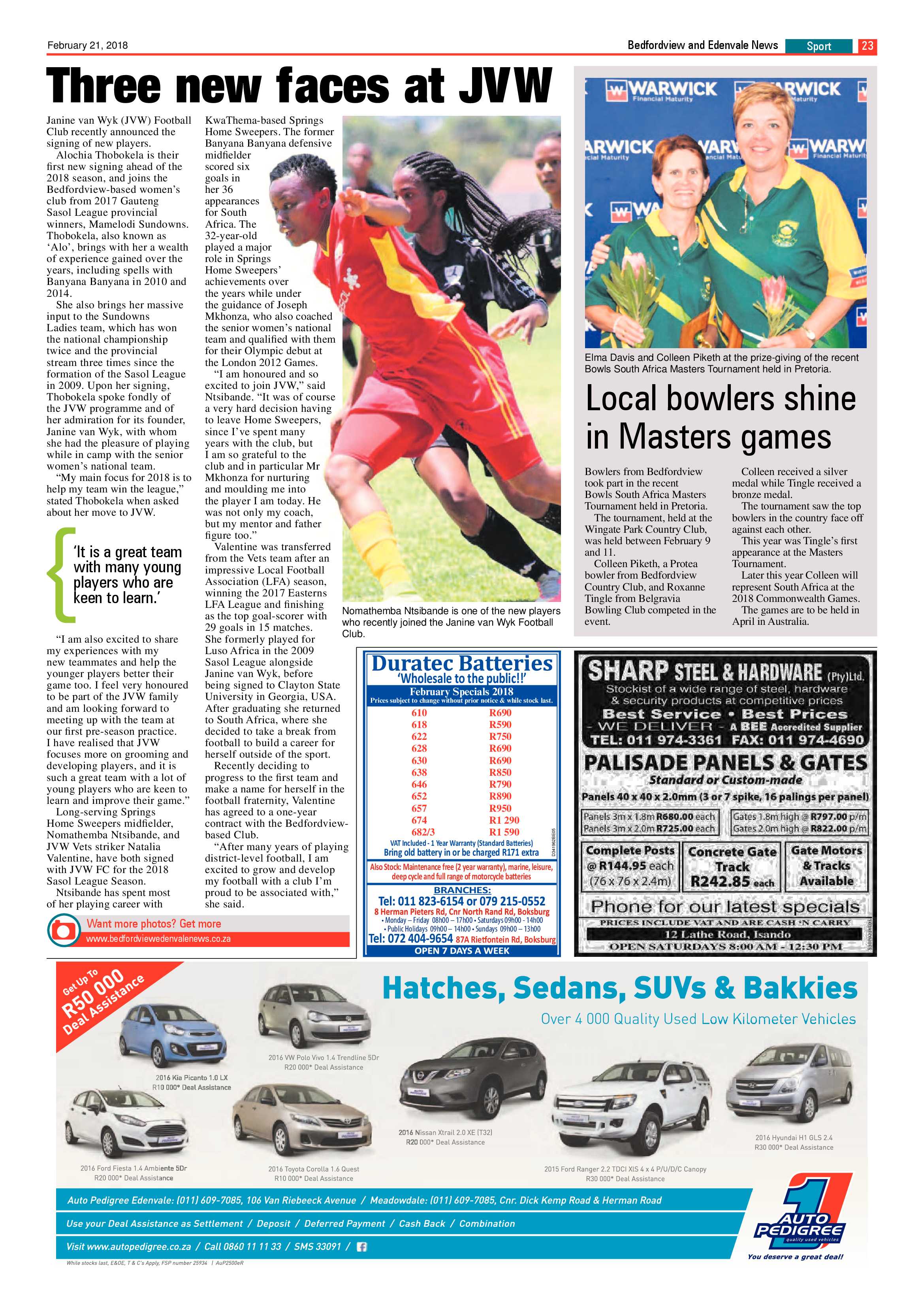 Bedfordview and Edenvale News 21 February 2018 page 23