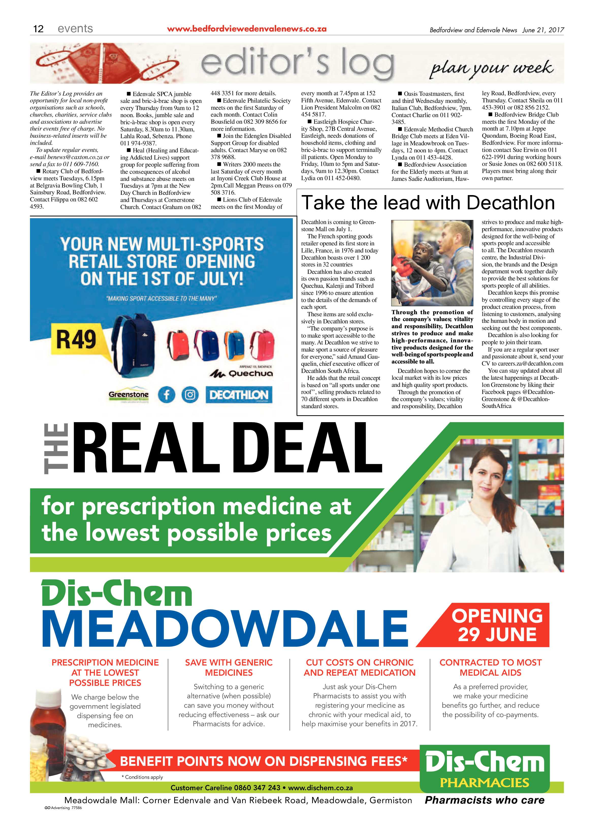 Bedfordview and Edenvale News 21 June 2017 page 12