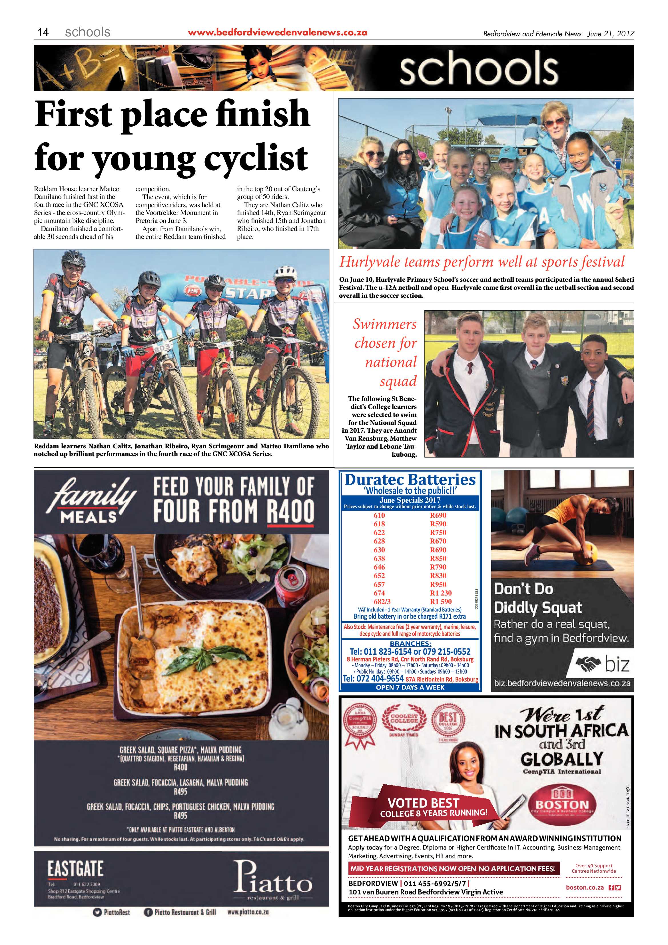 Bedfordview and Edenvale News 21 June 2017 page 14