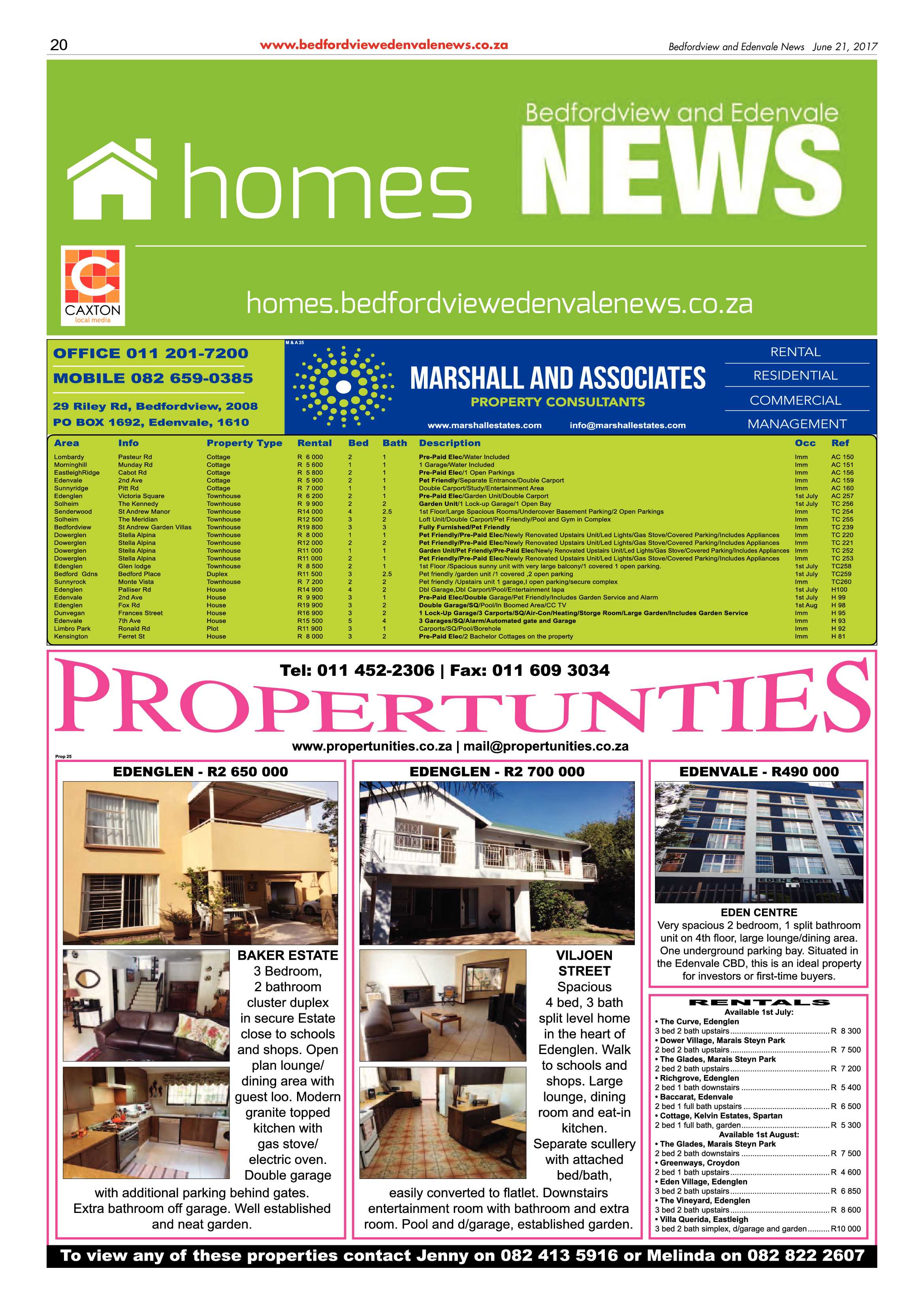 Bedfordview and Edenvale News 21 June 2017 page 20