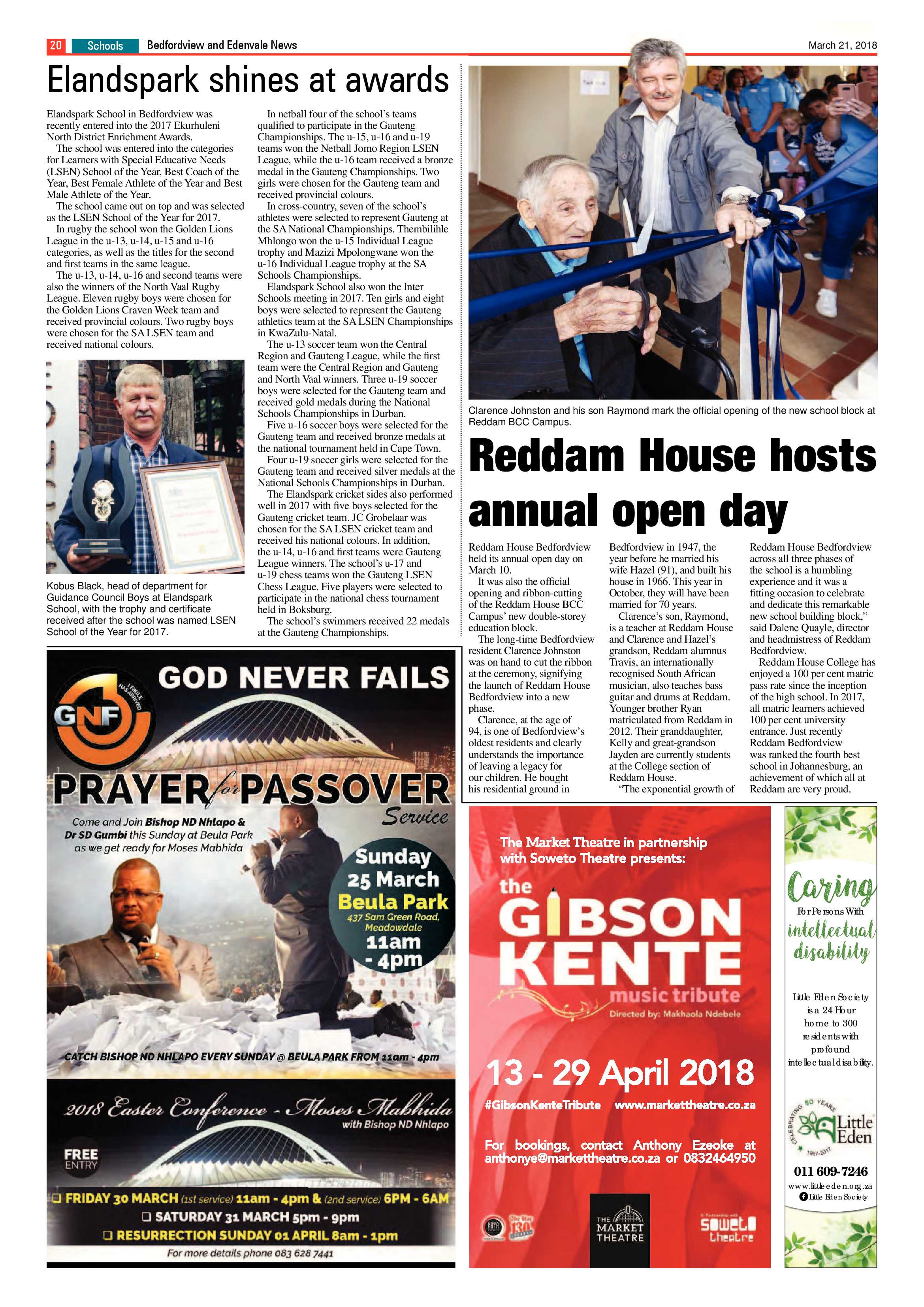 Bedfordview and Edenvale News 21 March 2018 page 20