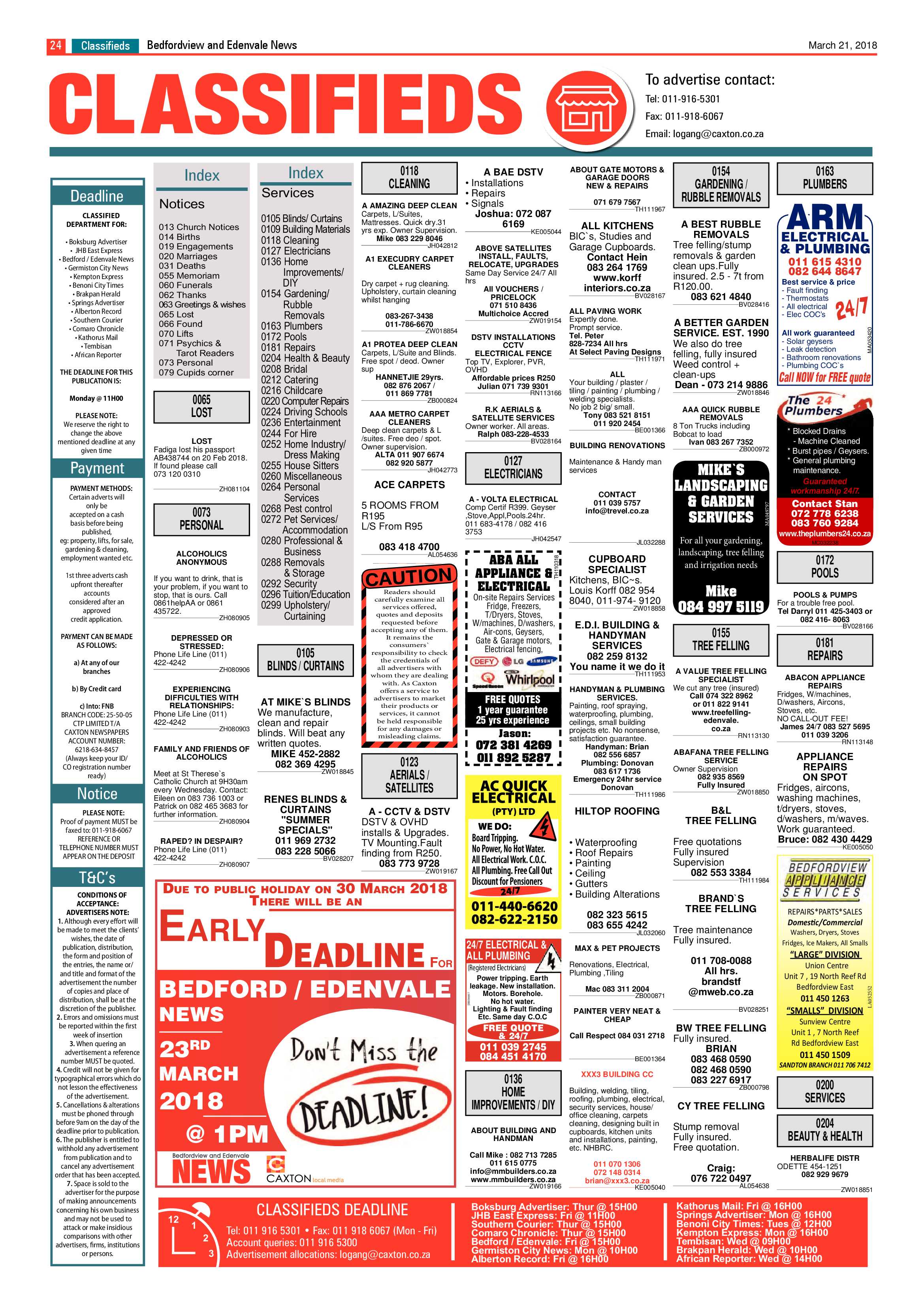 Bedfordview and Edenvale News 21 March 2018 page 24