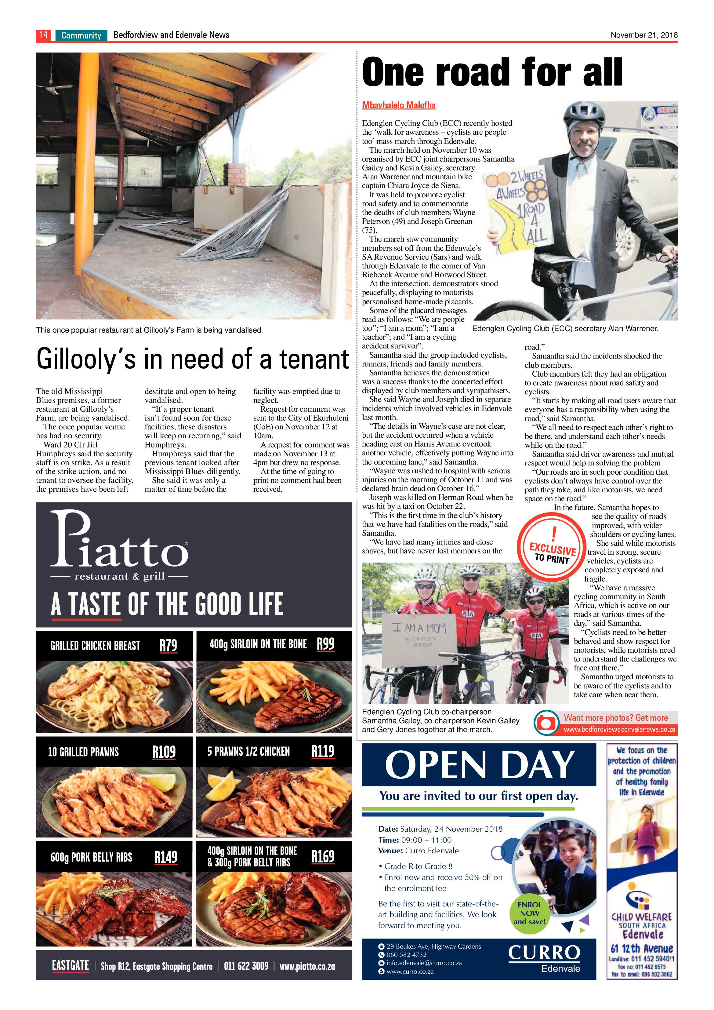 Bedfordview and Edenvale News 21 November 2018 page 14