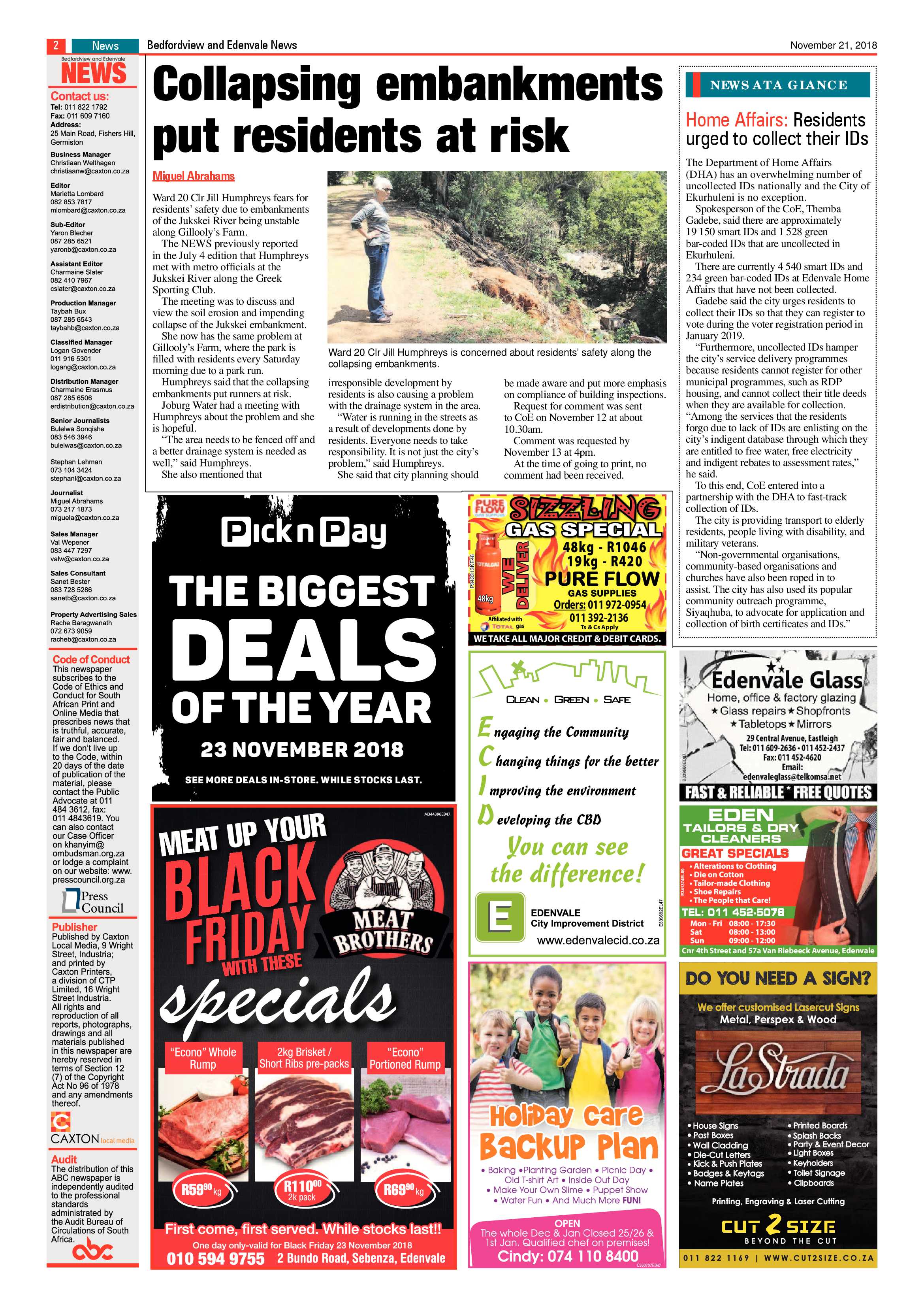 Bedfordview and Edenvale News 21 November 2018 page 2