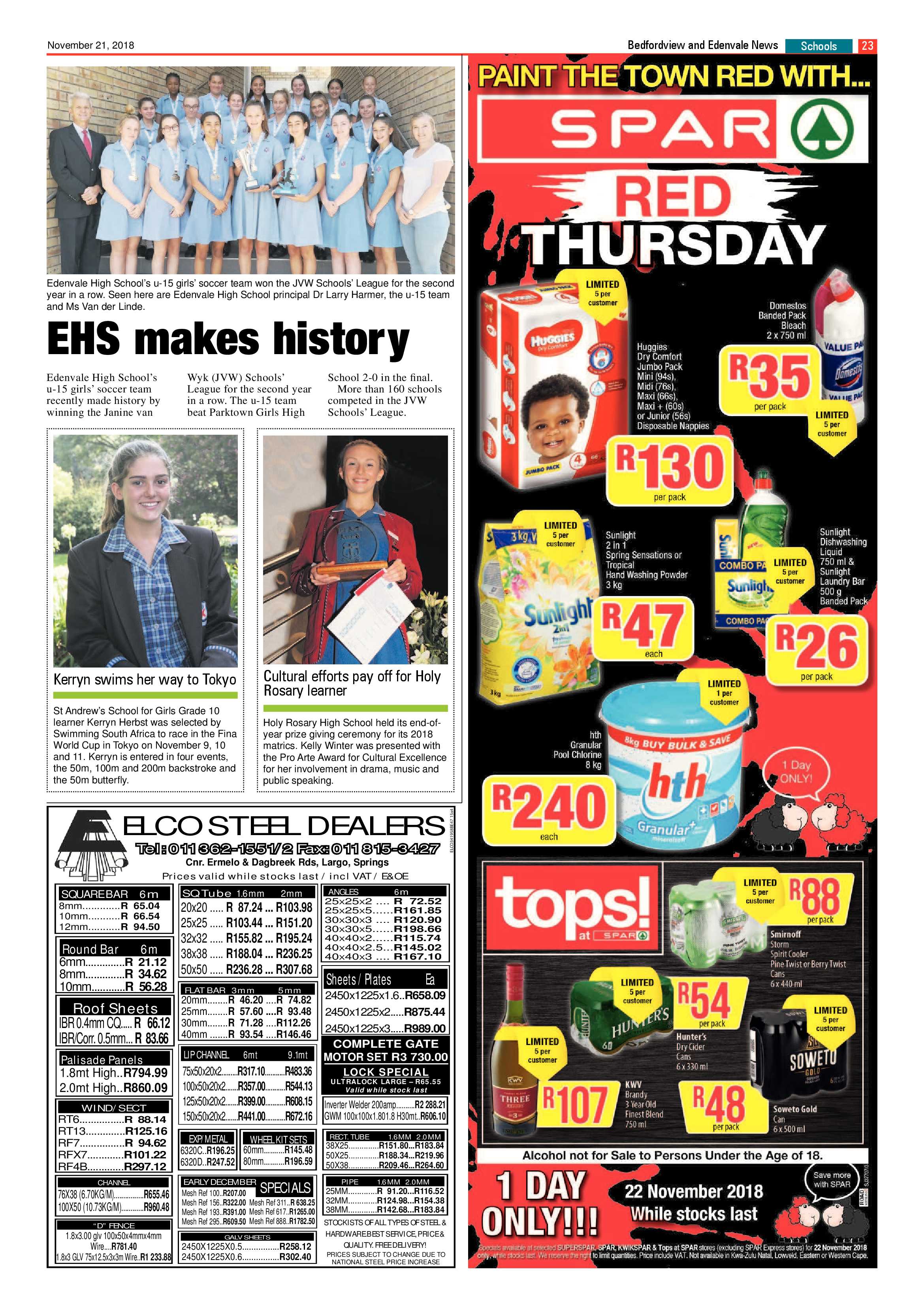 Bedfordview and Edenvale News 21 November 2018 page 23