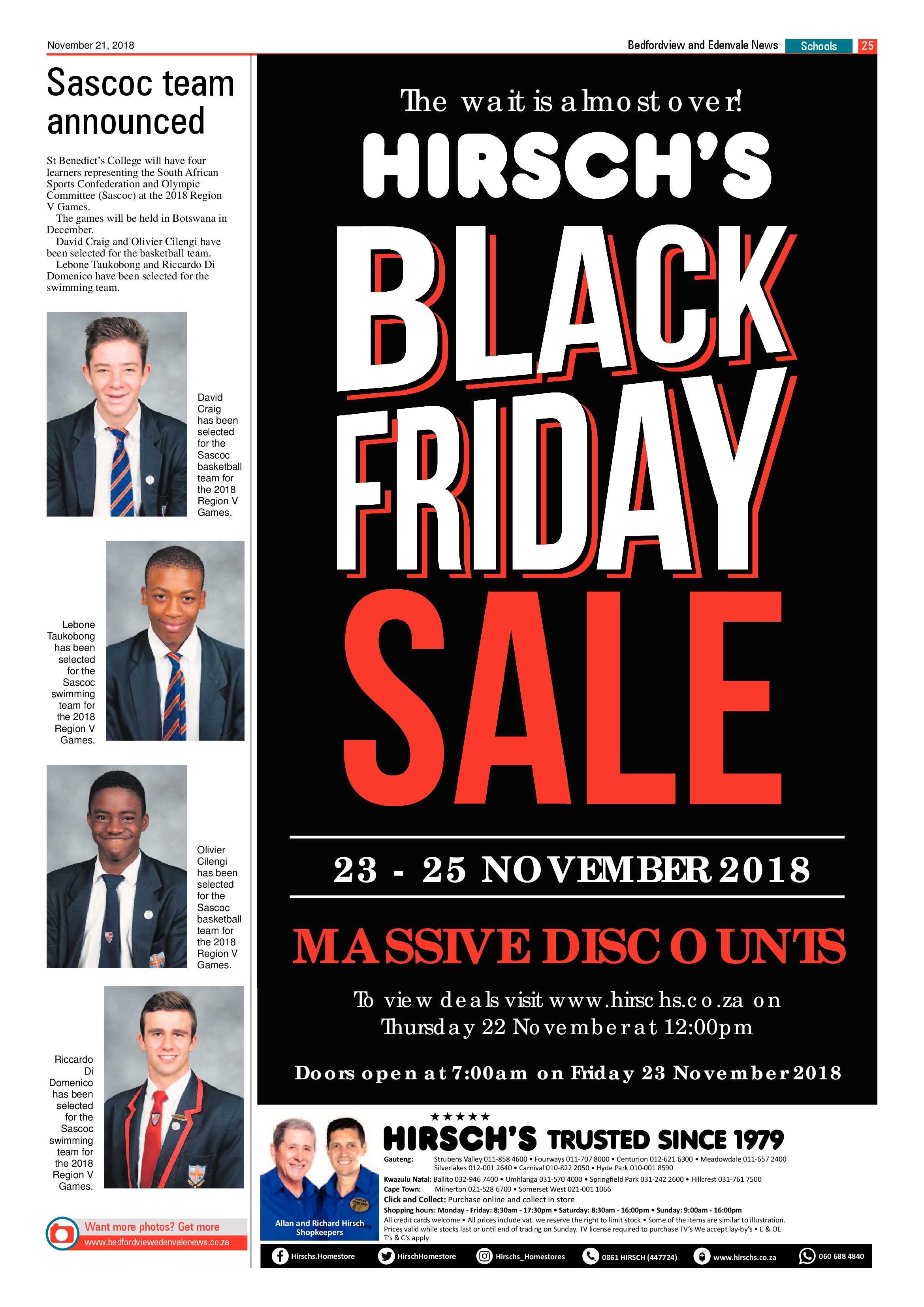 Bedfordview and Edenvale News 21 November 2018 page 25