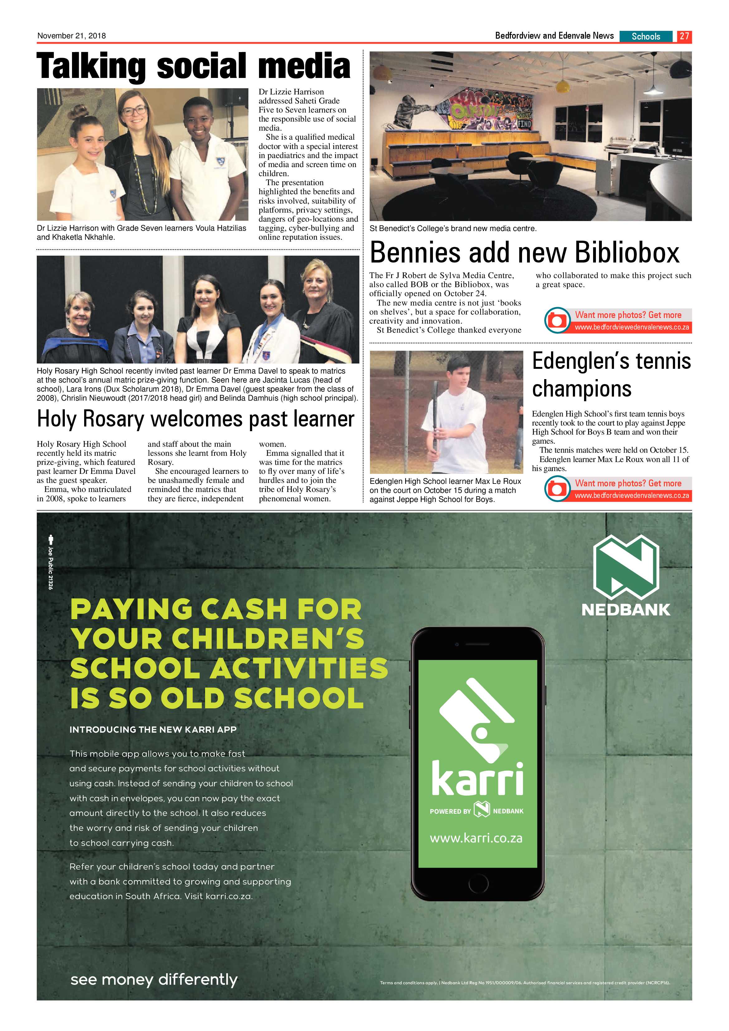 Bedfordview and Edenvale News 21 November 2018 page 27