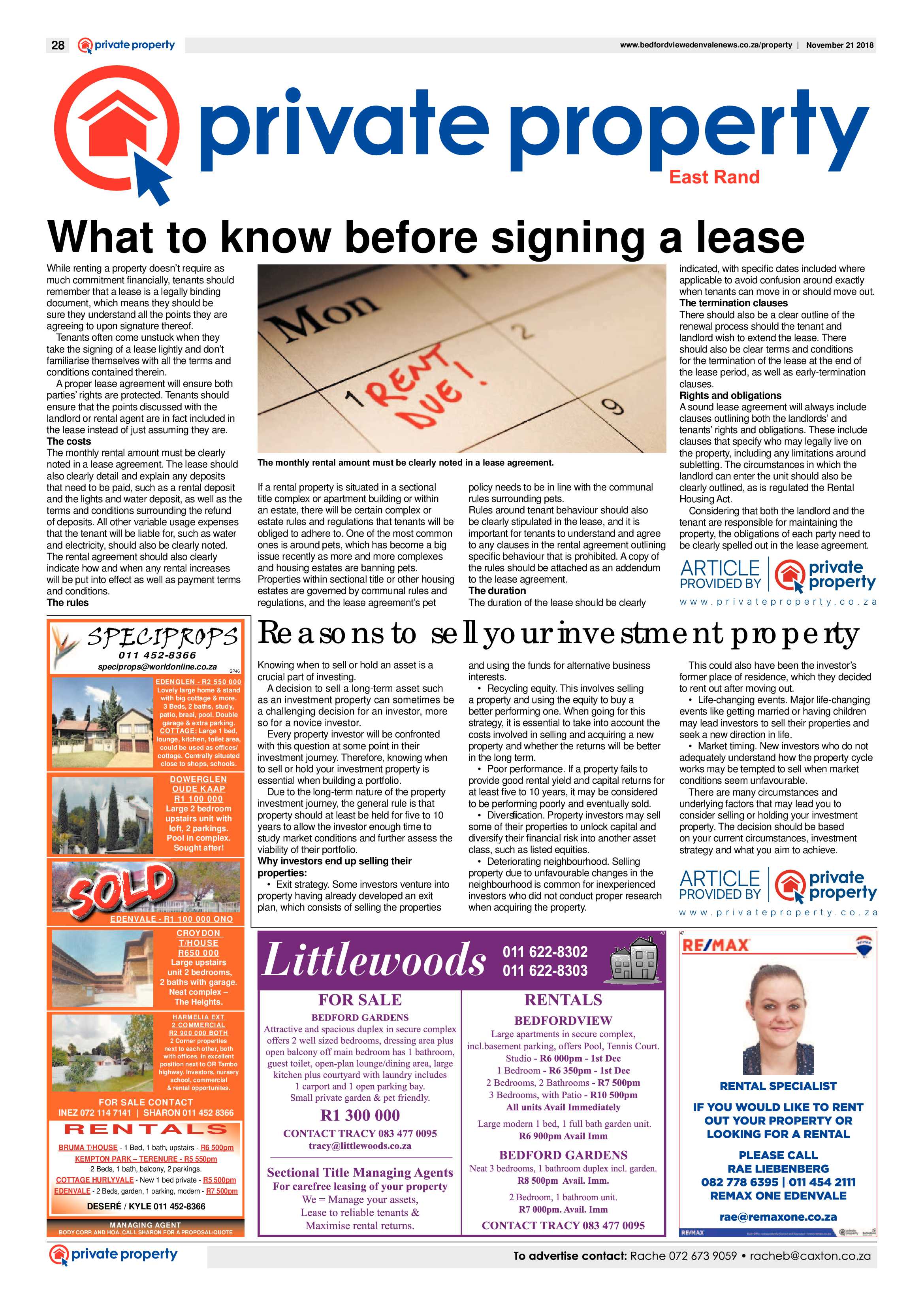 Bedfordview and Edenvale News 21 November 2018 page 28