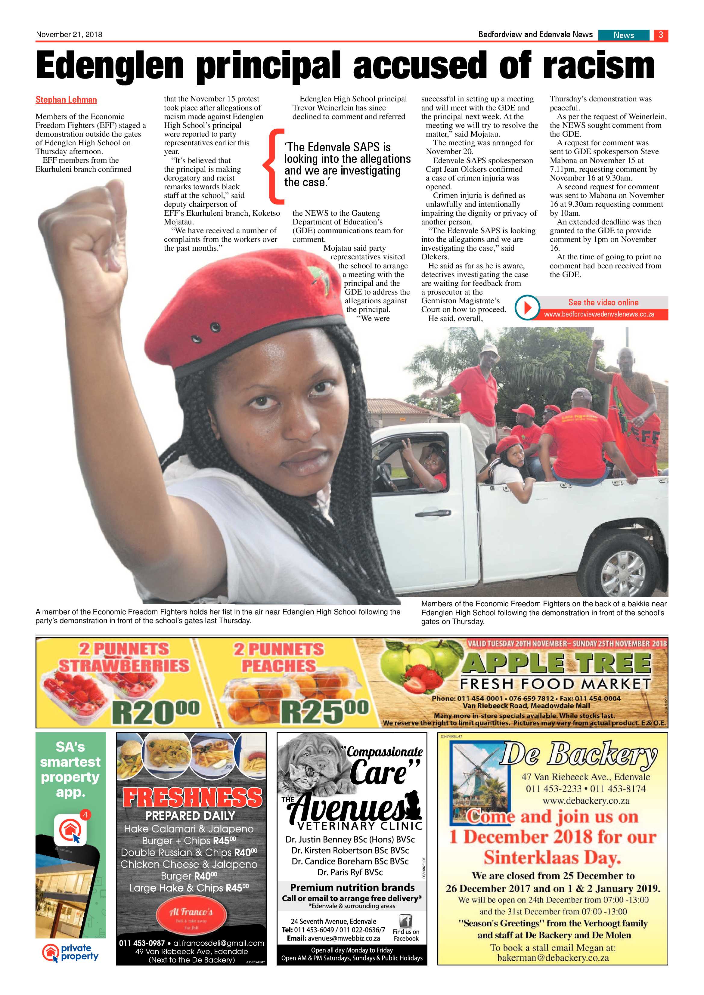 Bedfordview and Edenvale News 21 November 2018 page 3