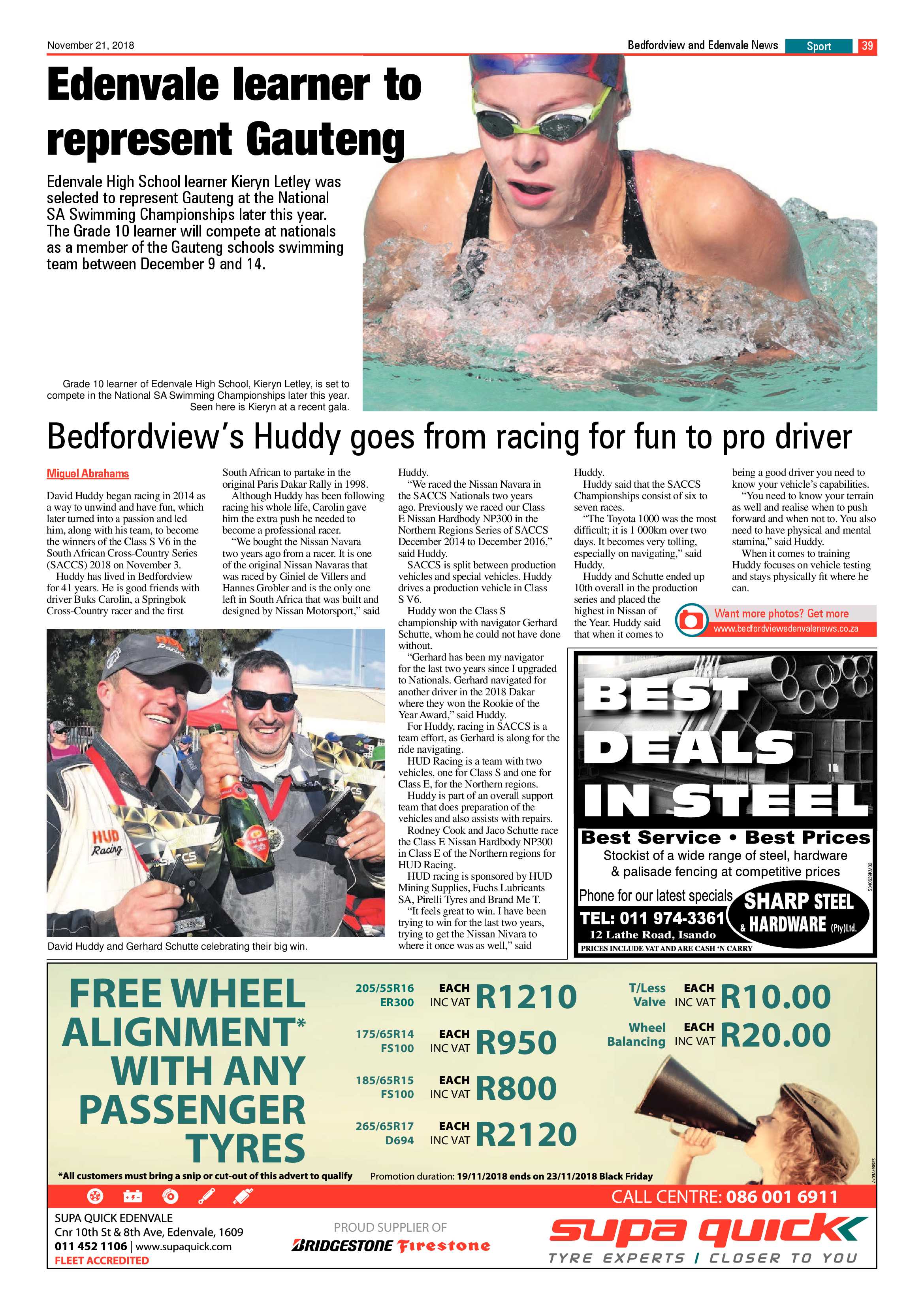 Bedfordview and Edenvale News 21 November 2018 page 39