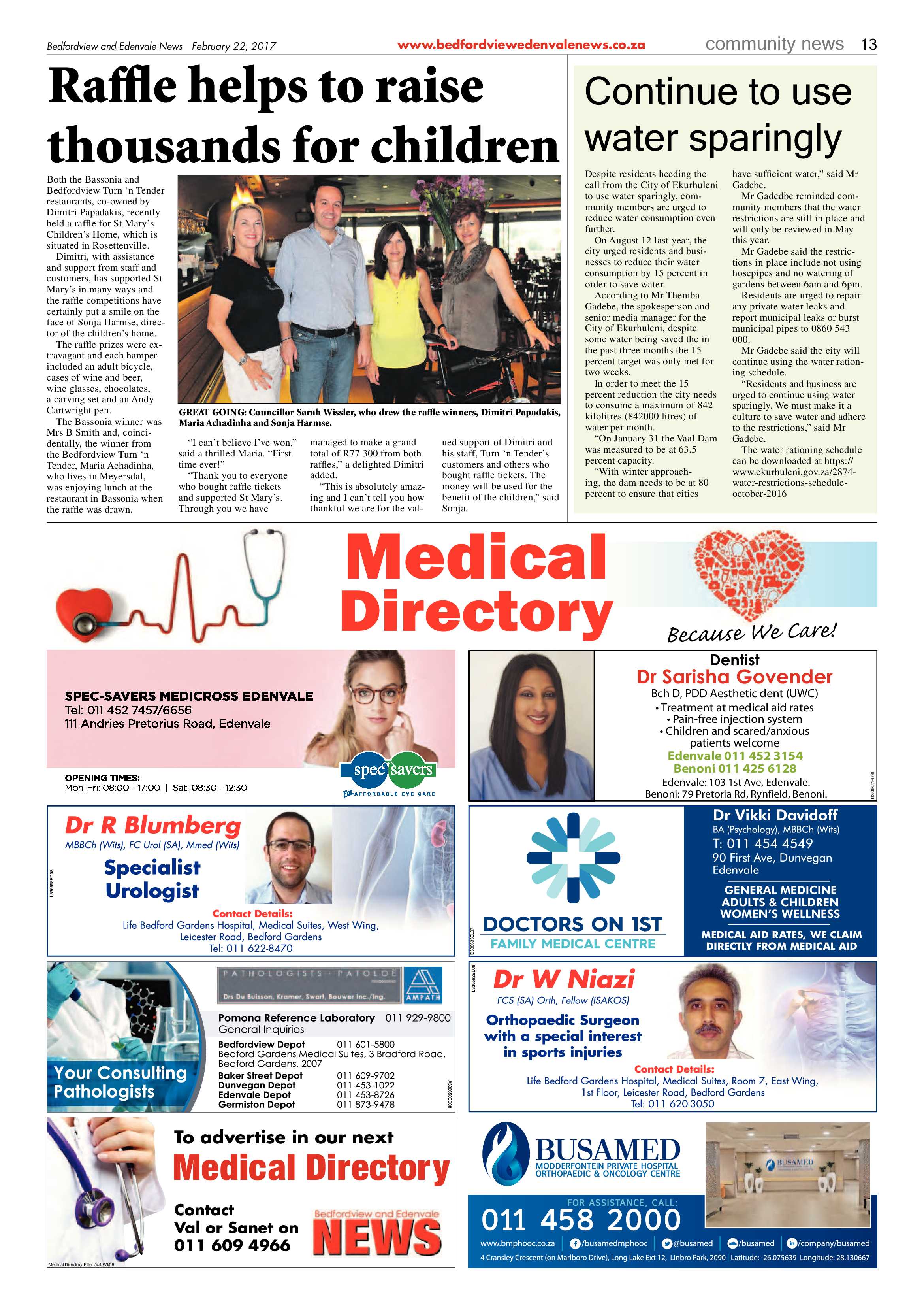 Bedfordview and Edenvale News 22 February 2017 page 13