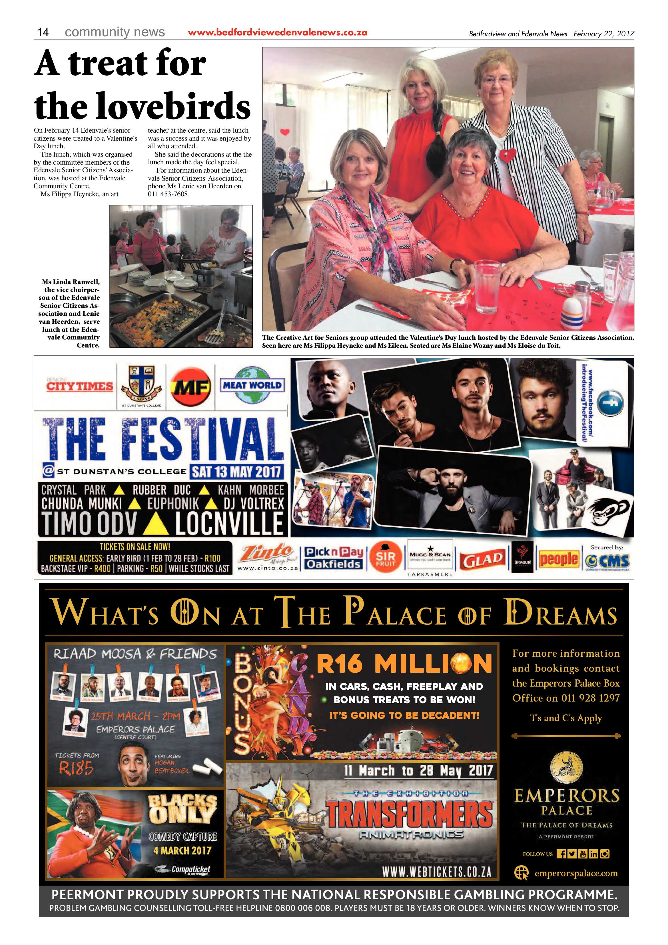 Bedfordview and Edenvale News 22 February 2017 page 14