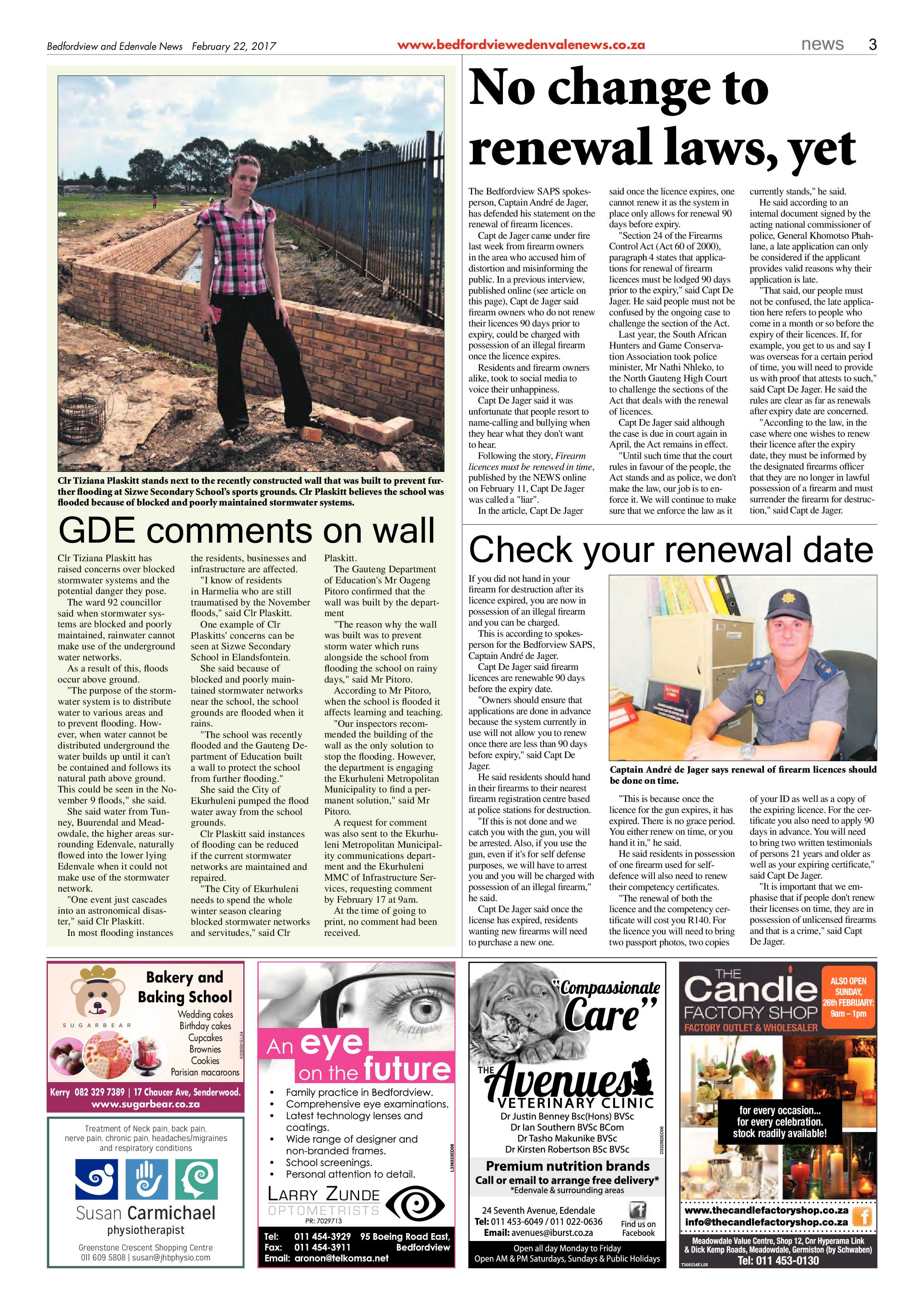 Bedfordview and Edenvale News 22 February 2017 page 3