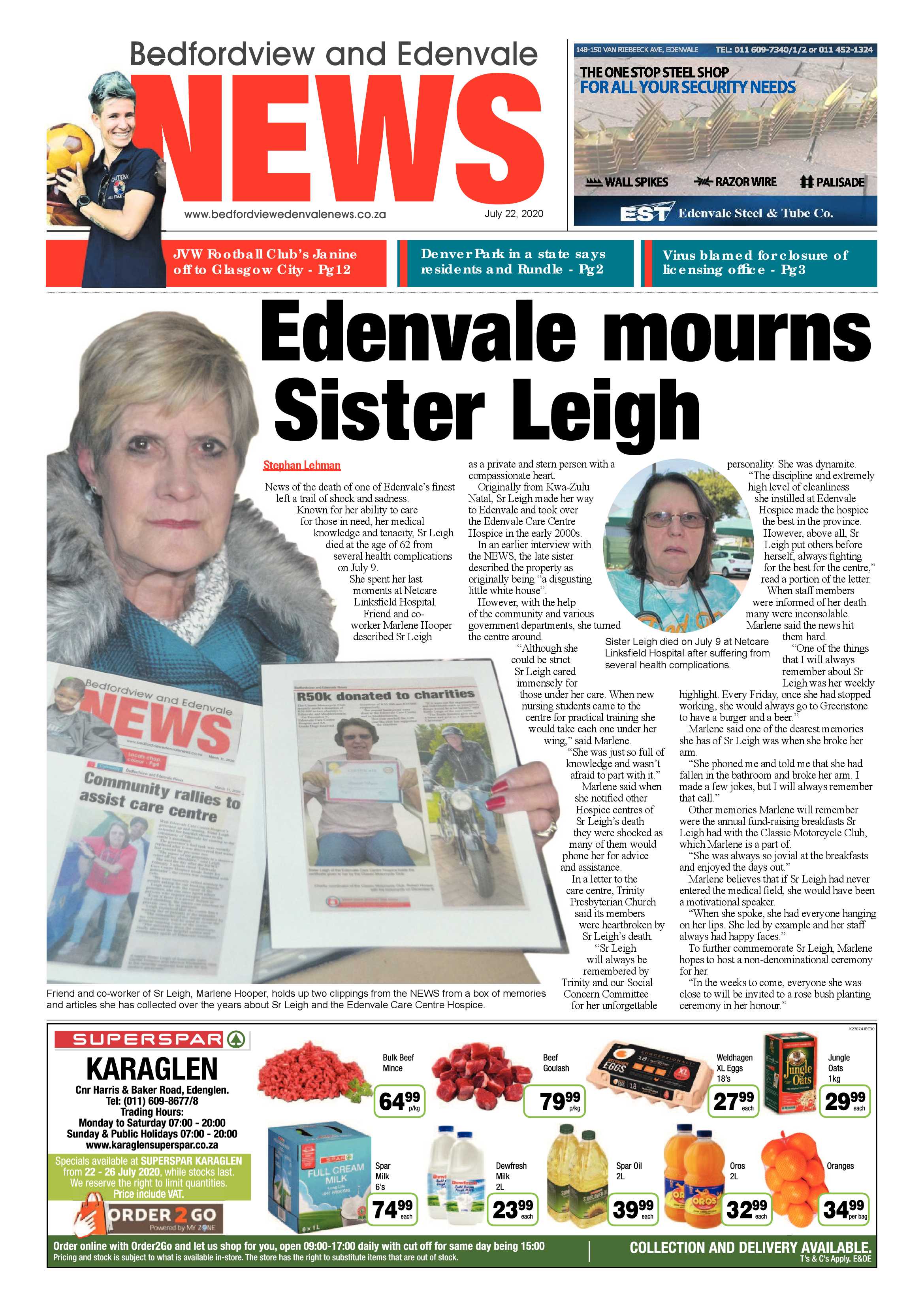 Bedfordview and Edenvale News 22 July 2020 page 1